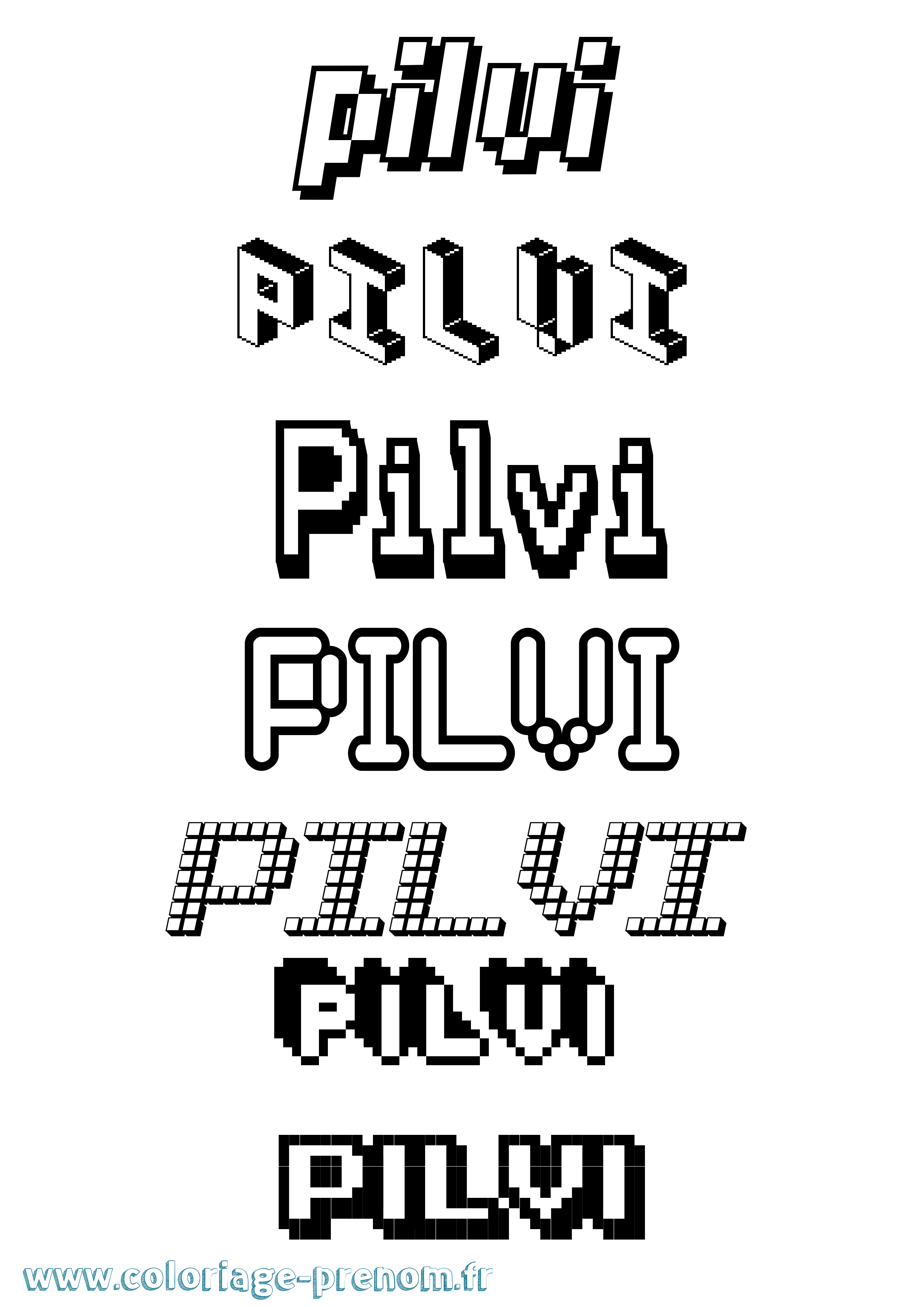 Coloriage Pilvi Pixel Coloriage prénom Pilvi Pixel