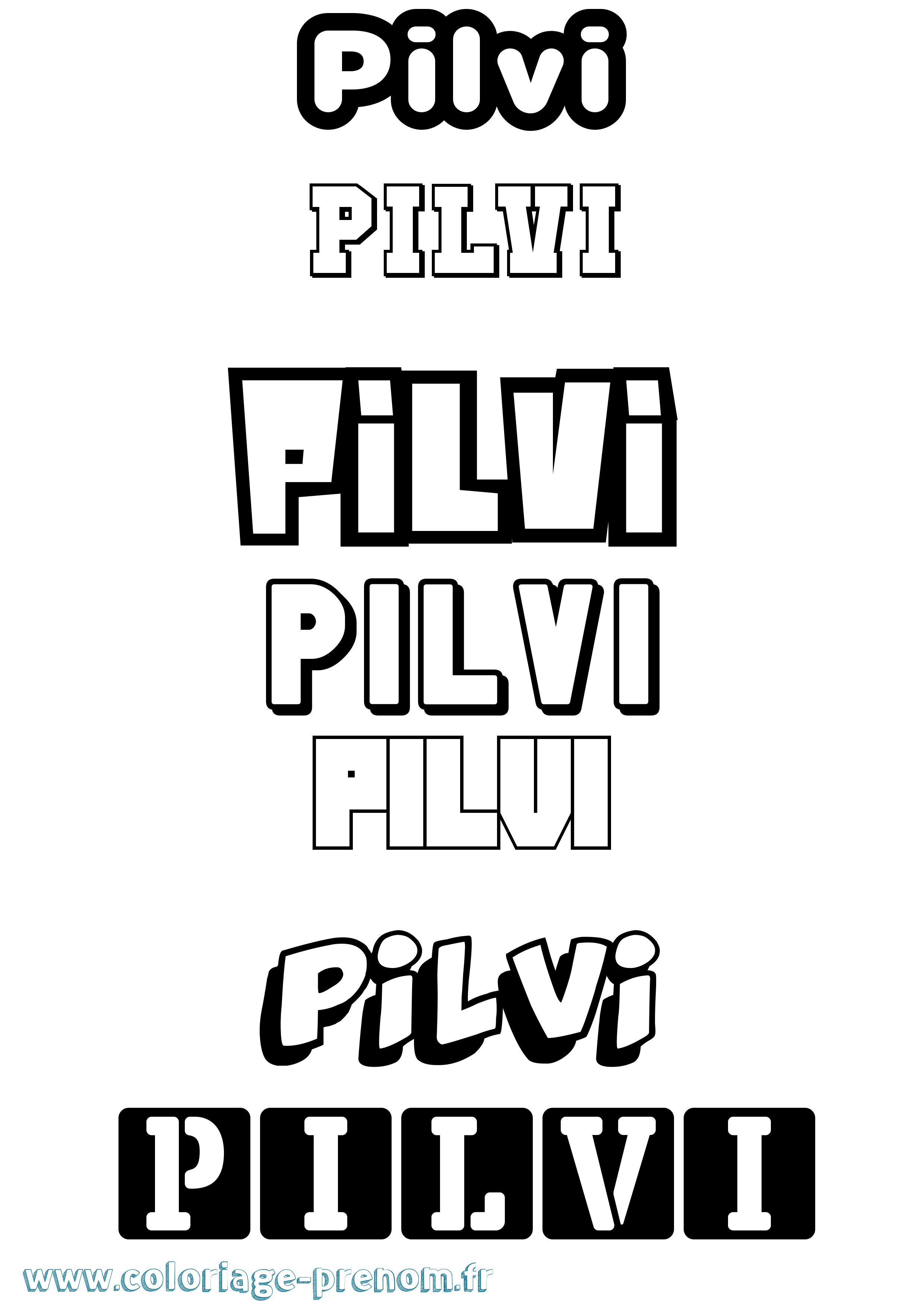 Coloriage Pilvi Simple Coloriage prénom Pilvi Simple