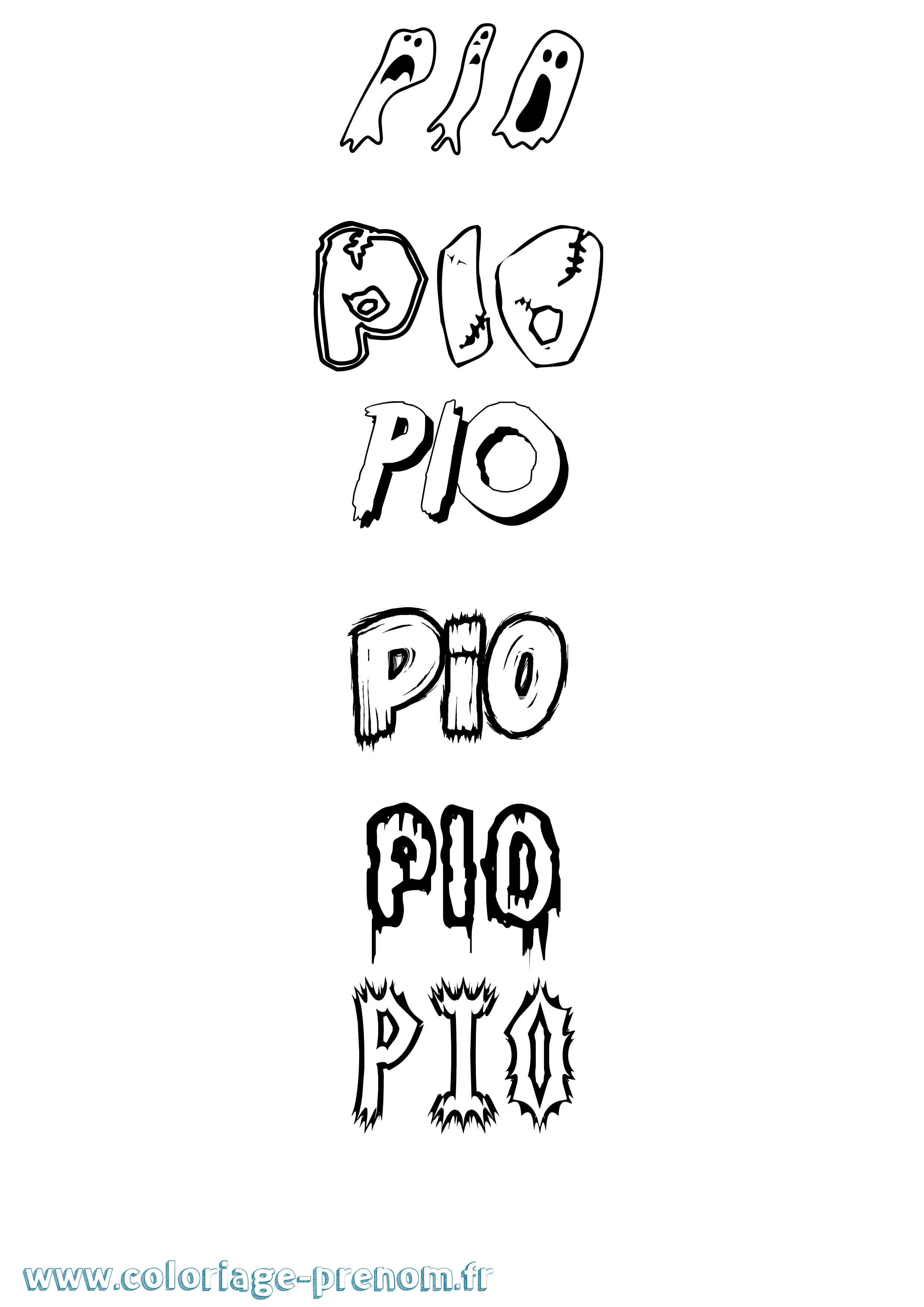 Coloriage Pio Frisson Coloriage prénom Pio Frisson
