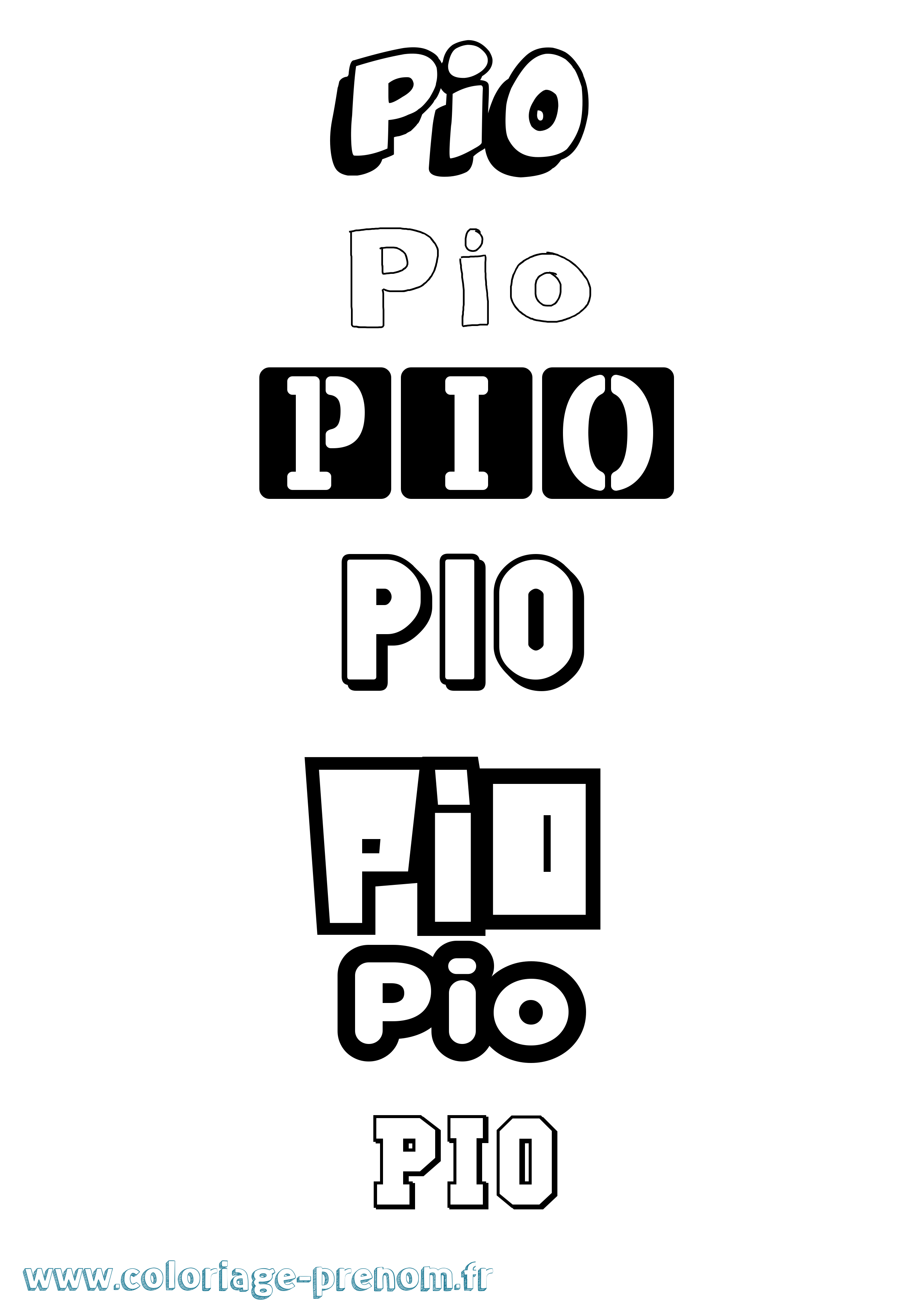 Coloriage Pio Simple Coloriage prénom Pio Simple