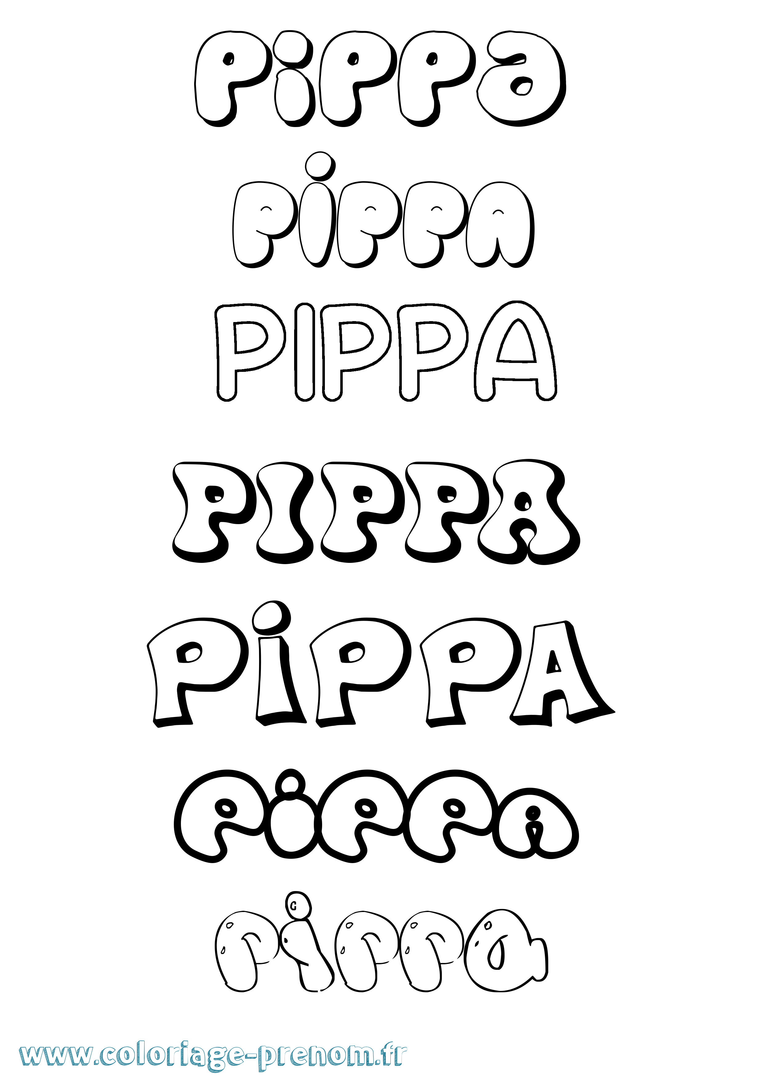 Coloriage Pippa Bubble Coloriage prénom Pippa Bubble