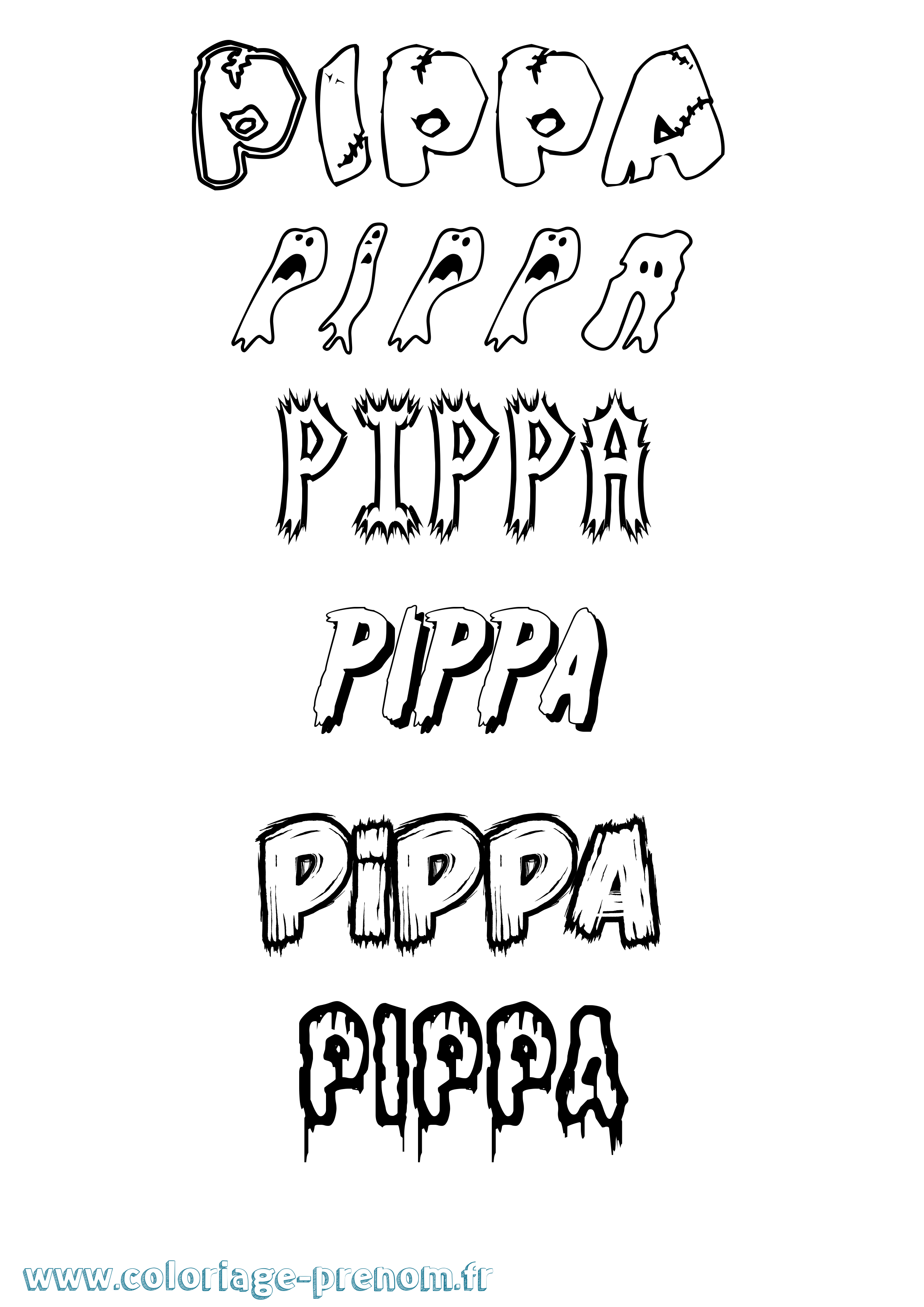 Coloriage Pippa Frisson Coloriage prénom Pippa Frisson