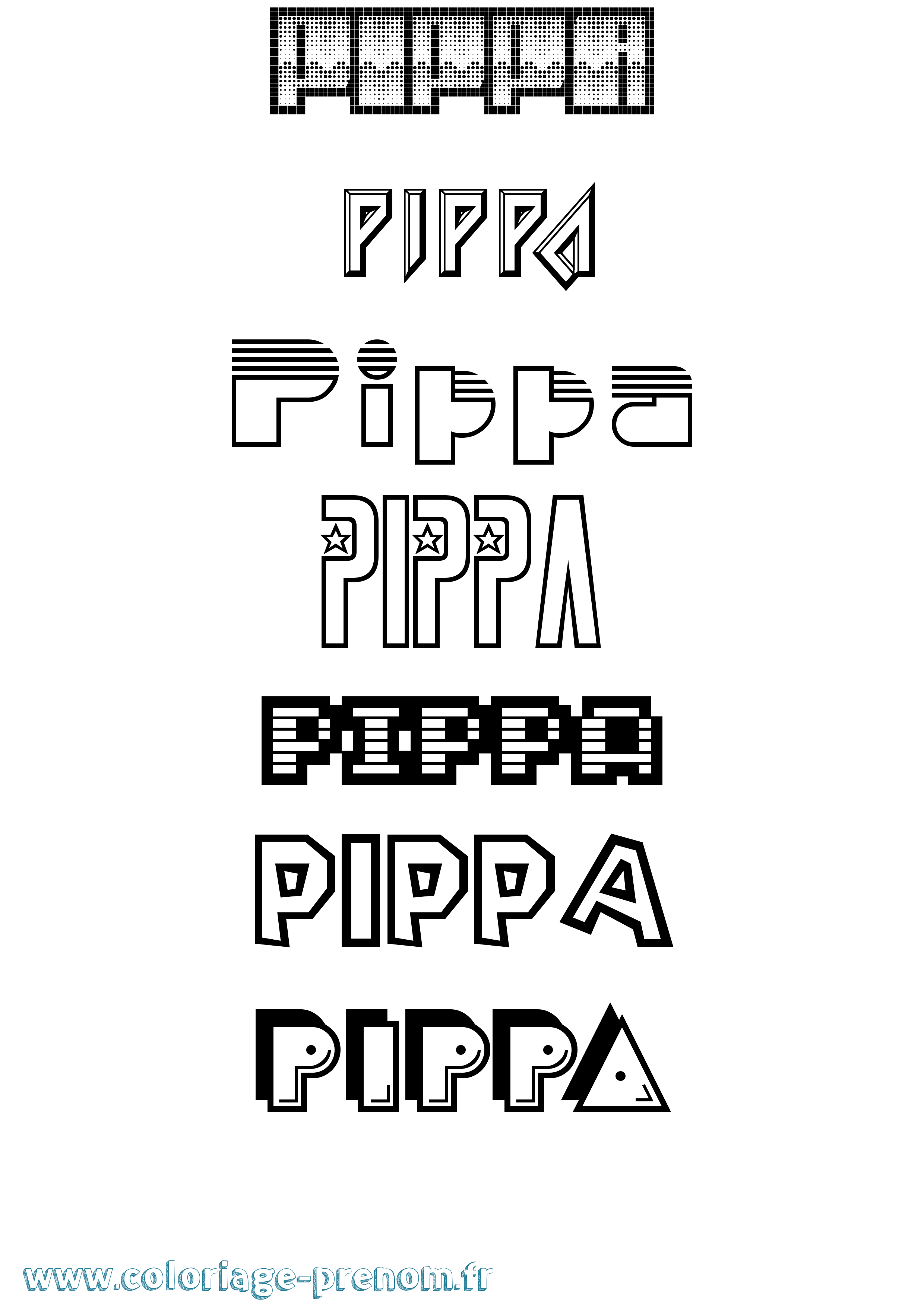 Coloriage Pippa Jeux Vidéos Coloriage prénom Pippa Jeux Vidéos
