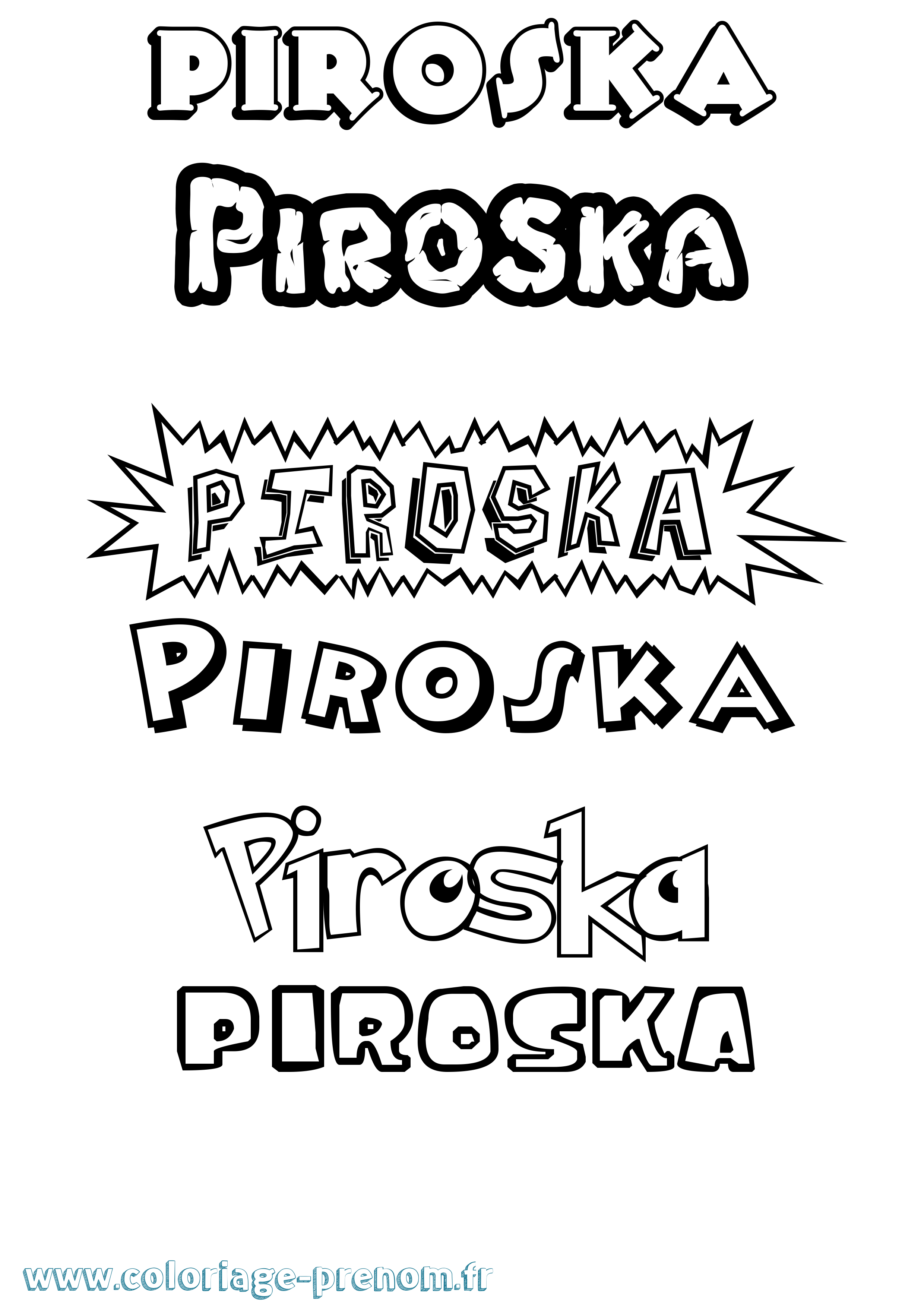 Coloriage Piroska Dessin Animé Coloriage prénom Piroska Dessin Animé