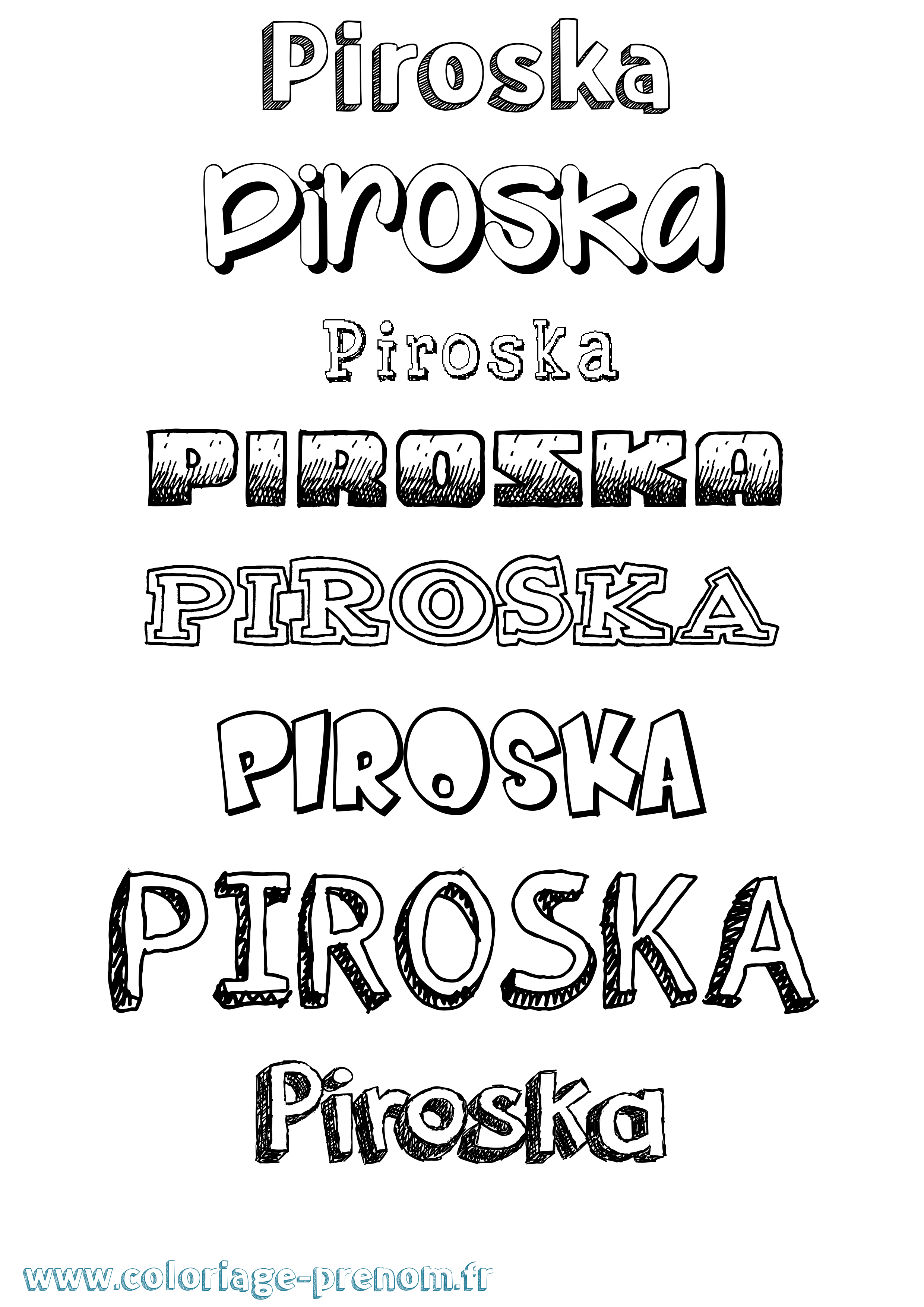 Coloriage Piroska Dessiné Coloriage prénom Piroska Dessiné