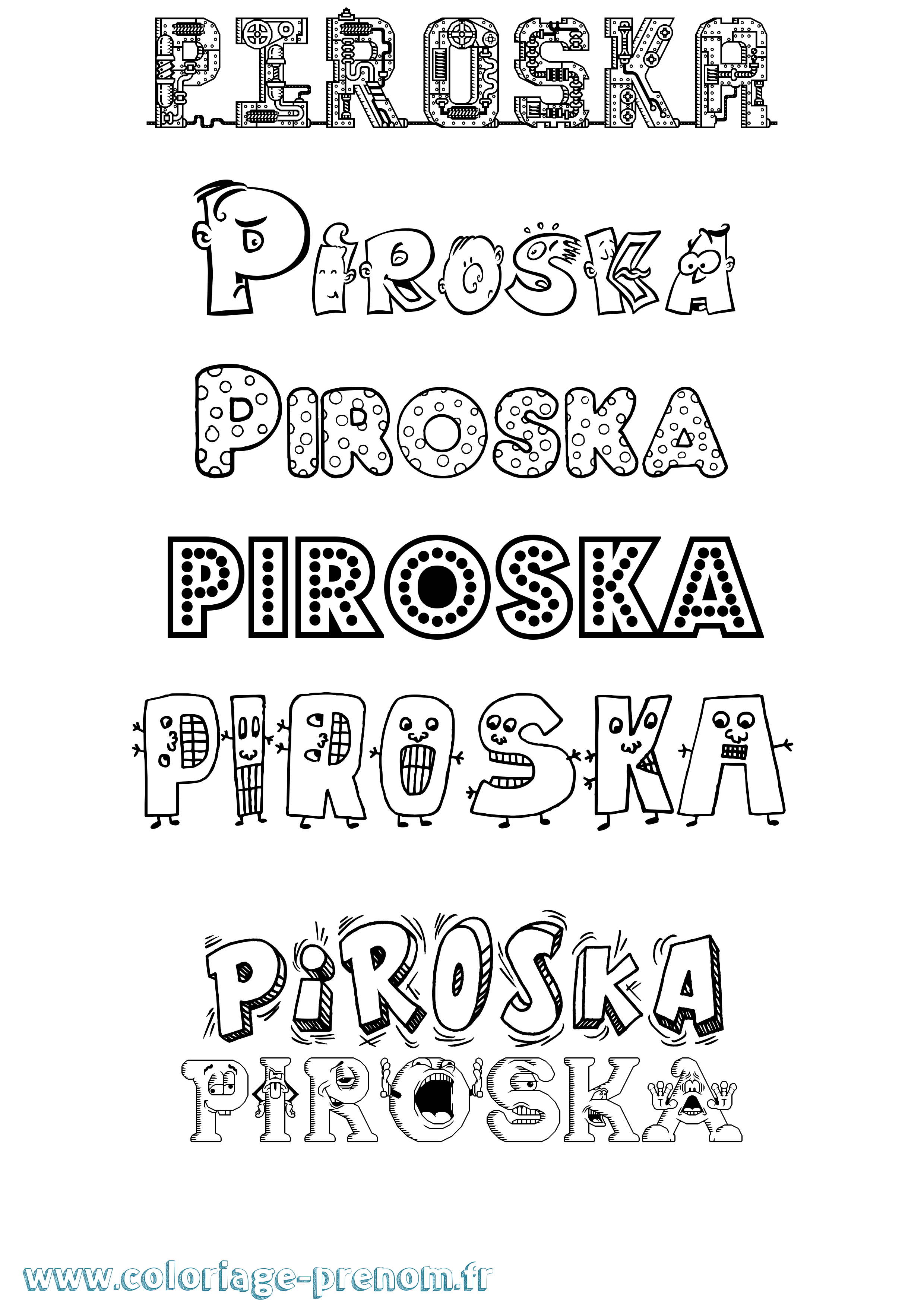 Coloriage Piroska Fun Coloriage prénom Piroska Fun