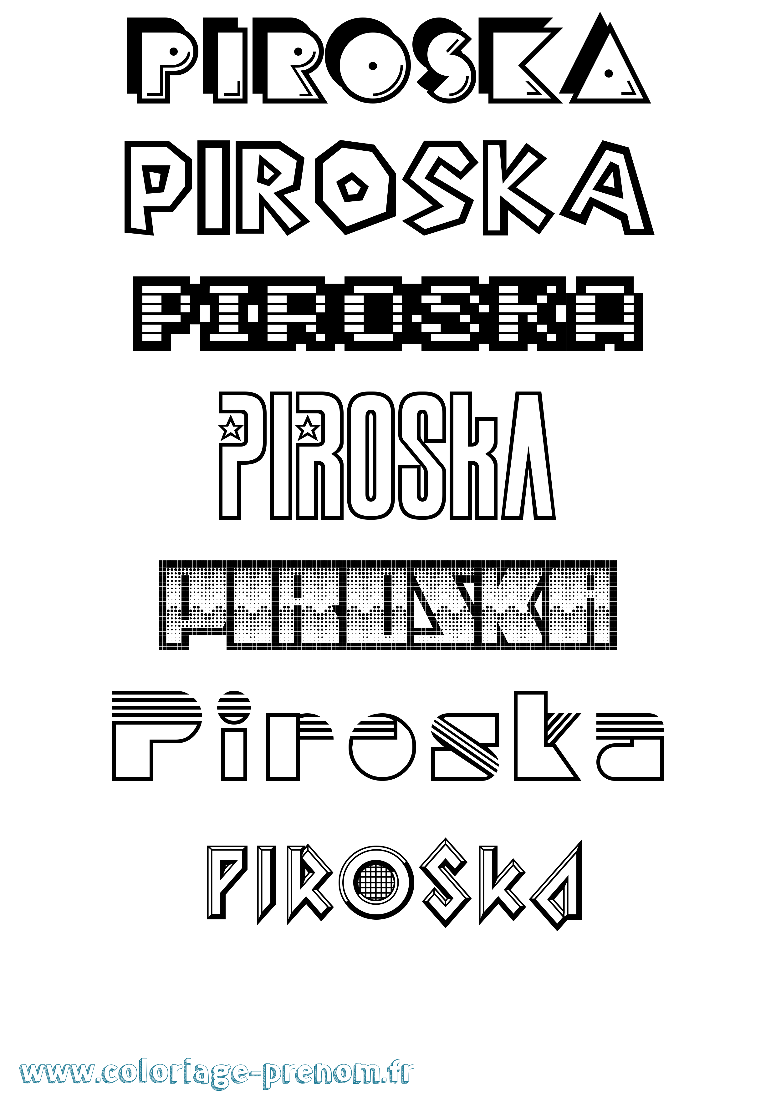 Coloriage Piroska Jeux Vidéos Coloriage prénom Piroska Jeux Vidéos