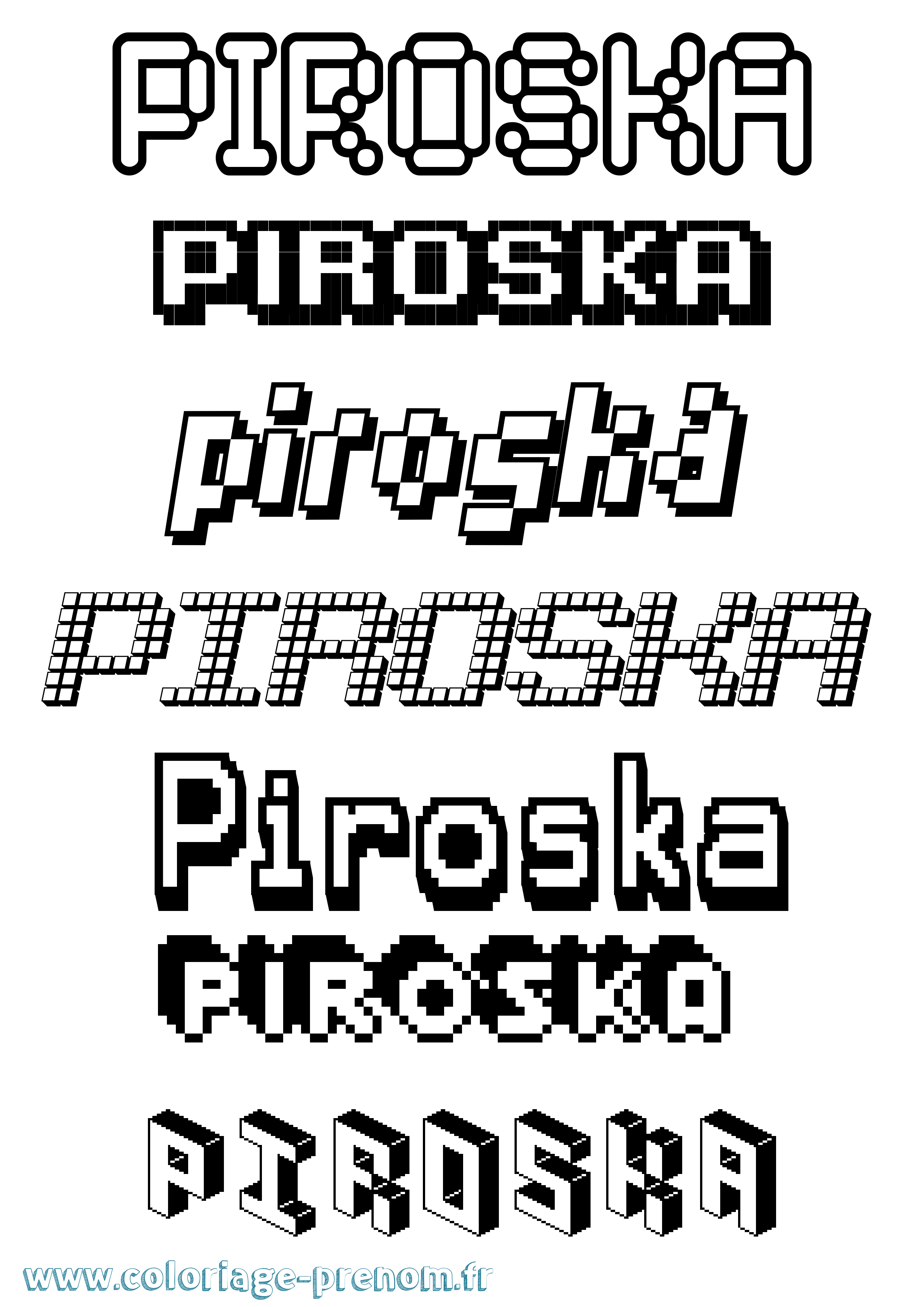 Coloriage Piroska Pixel Coloriage prénom Piroska Pixel
