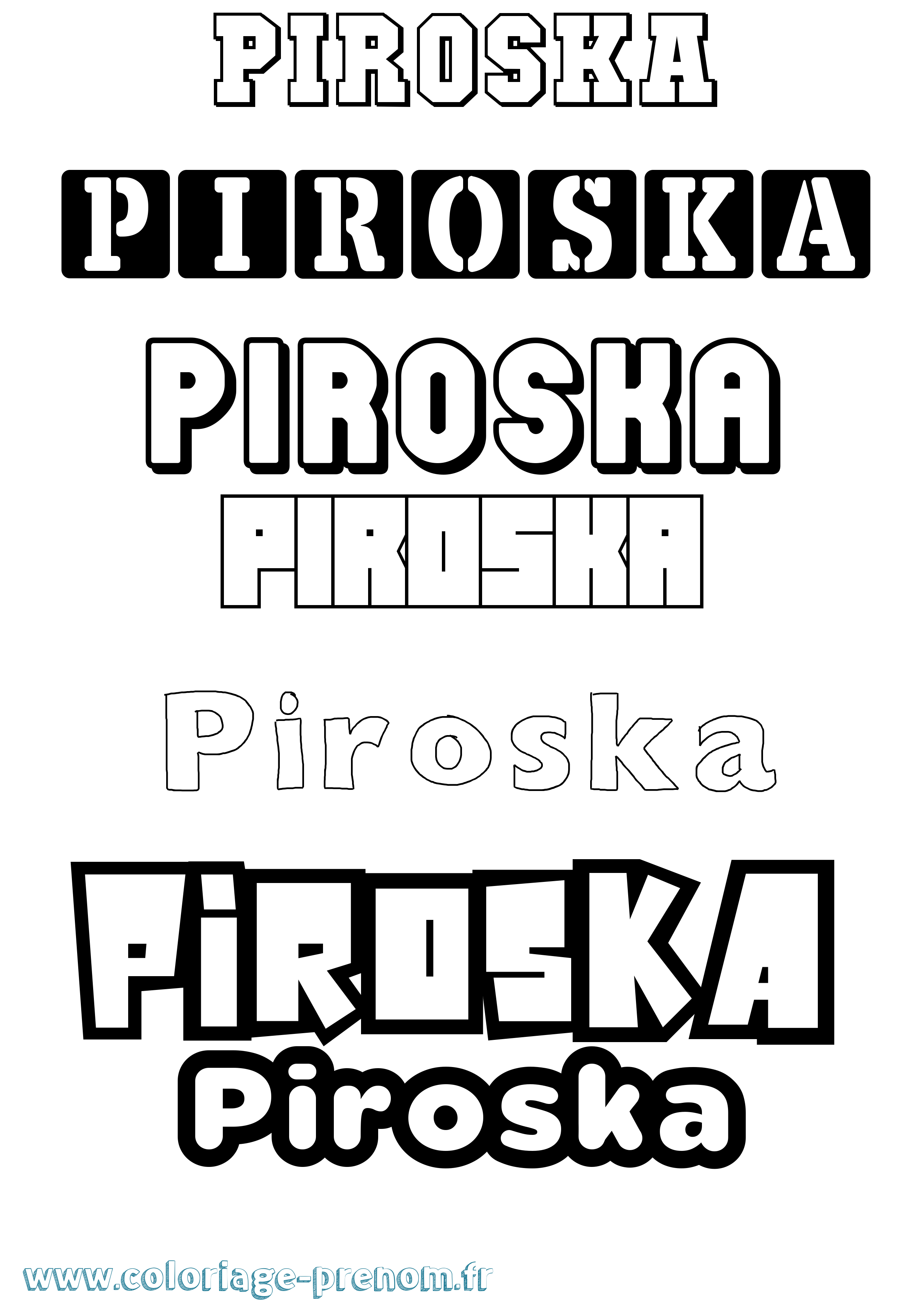 Coloriage Piroska Simple Coloriage prénom Piroska Simple