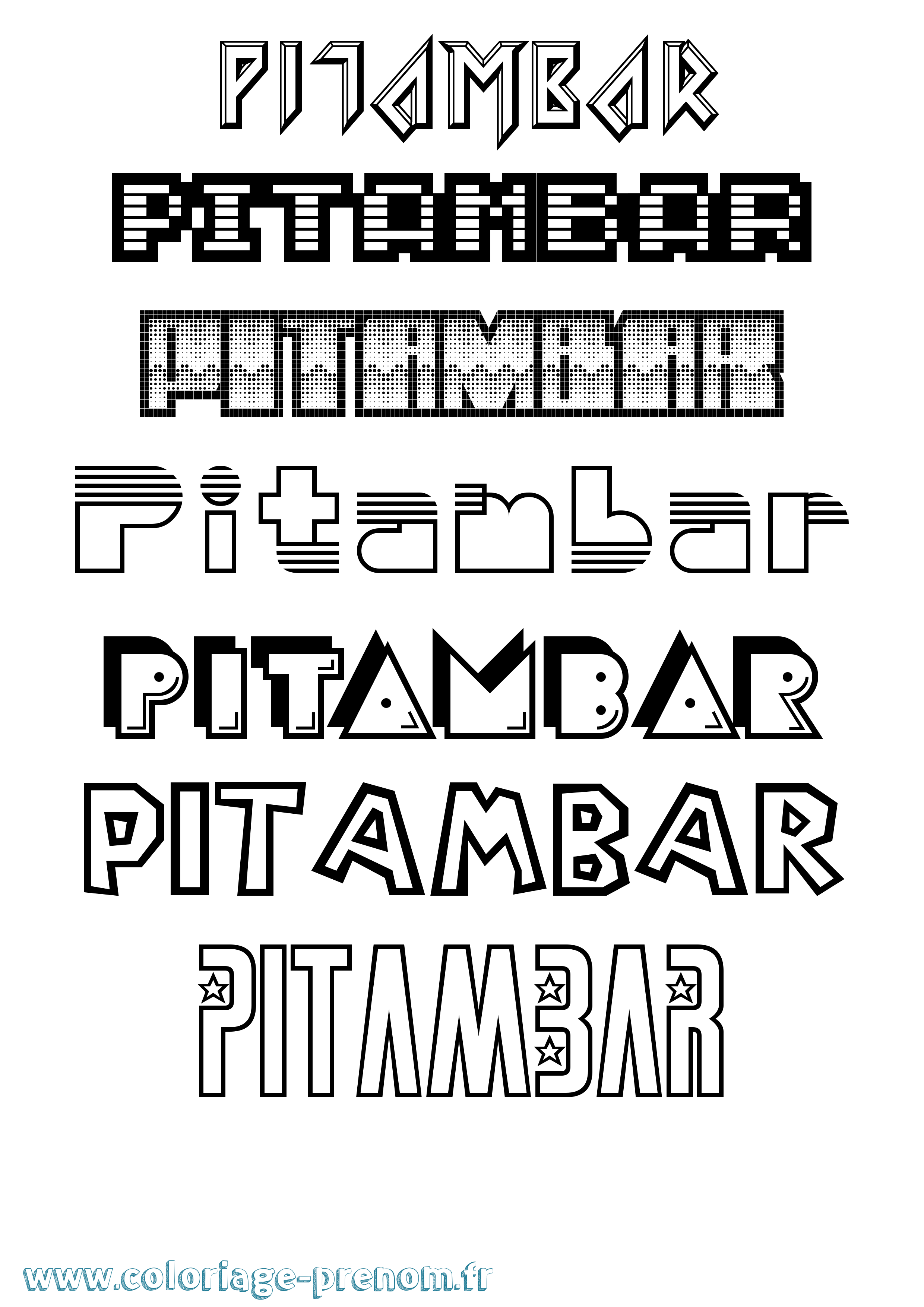 Coloriage Pitambar Jeux Vidéos Coloriage prénom Pitambar Jeux Vidéos