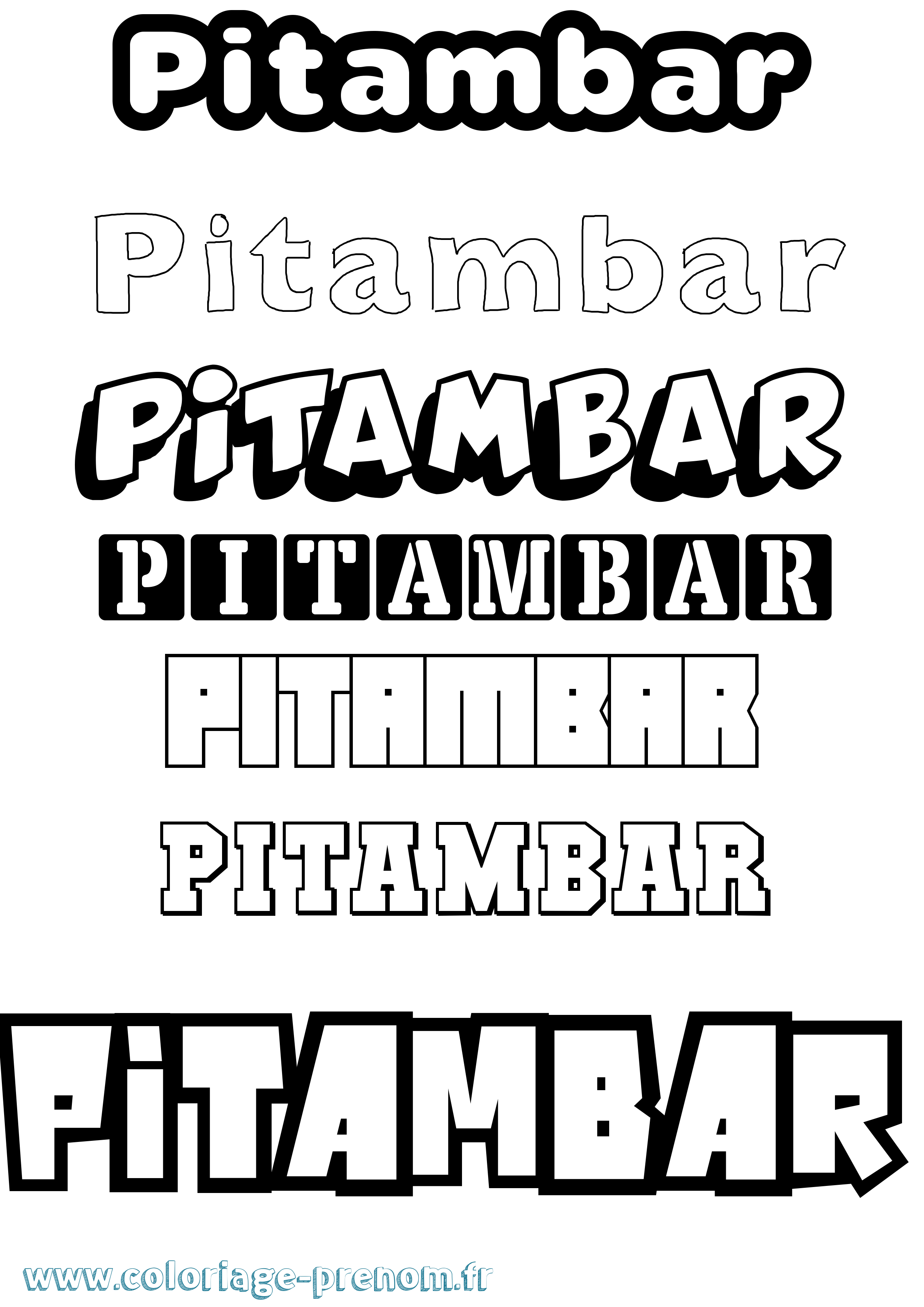 Coloriage Pitambar Simple Coloriage prénom Pitambar Simple