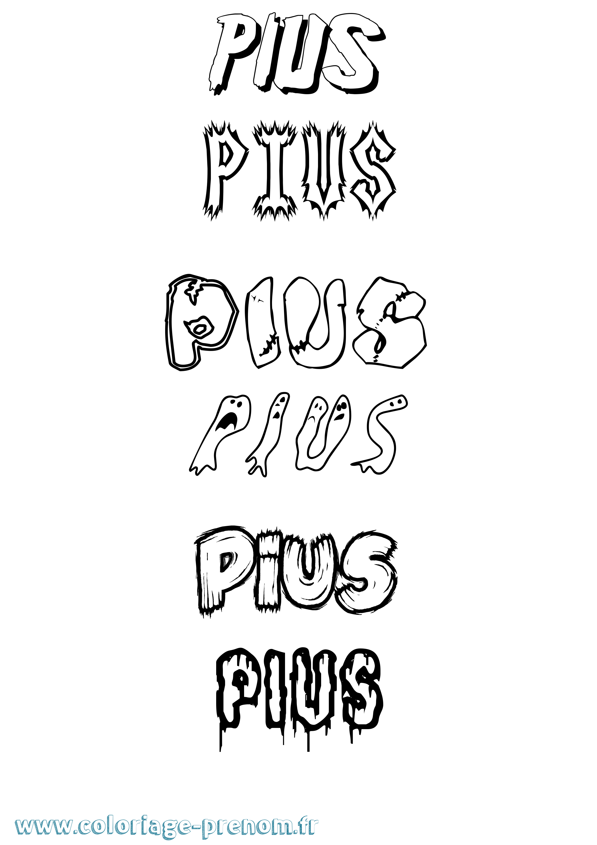 Coloriage Pius Frisson Coloriage prénom Pius Frisson