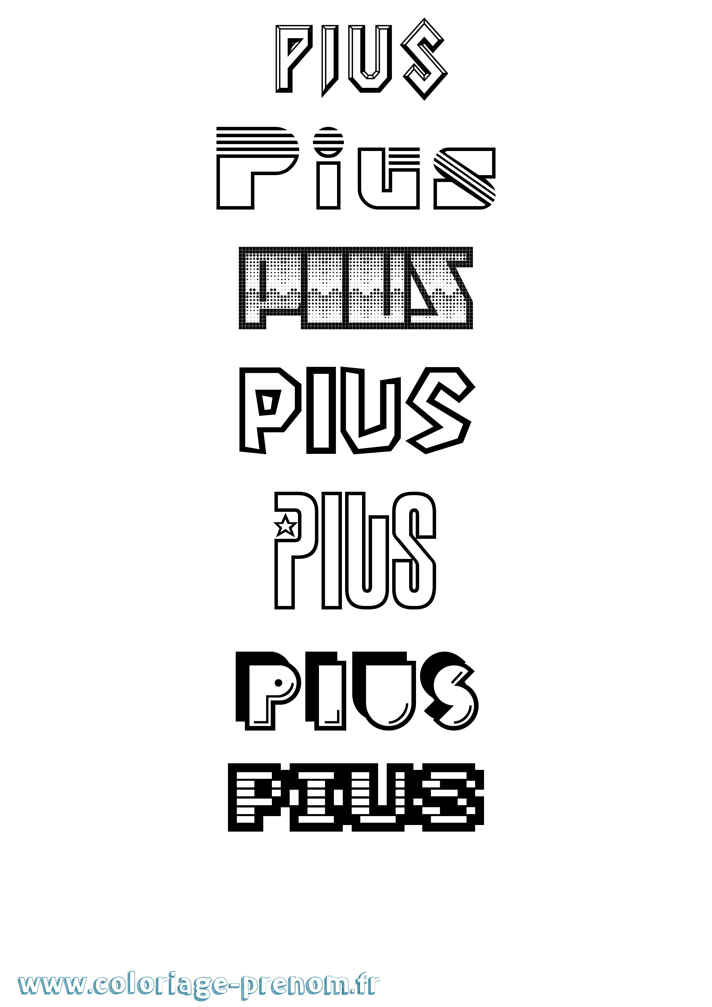 Coloriage Pius Jeux Vidéos Coloriage prénom Pius Jeux Vidéos