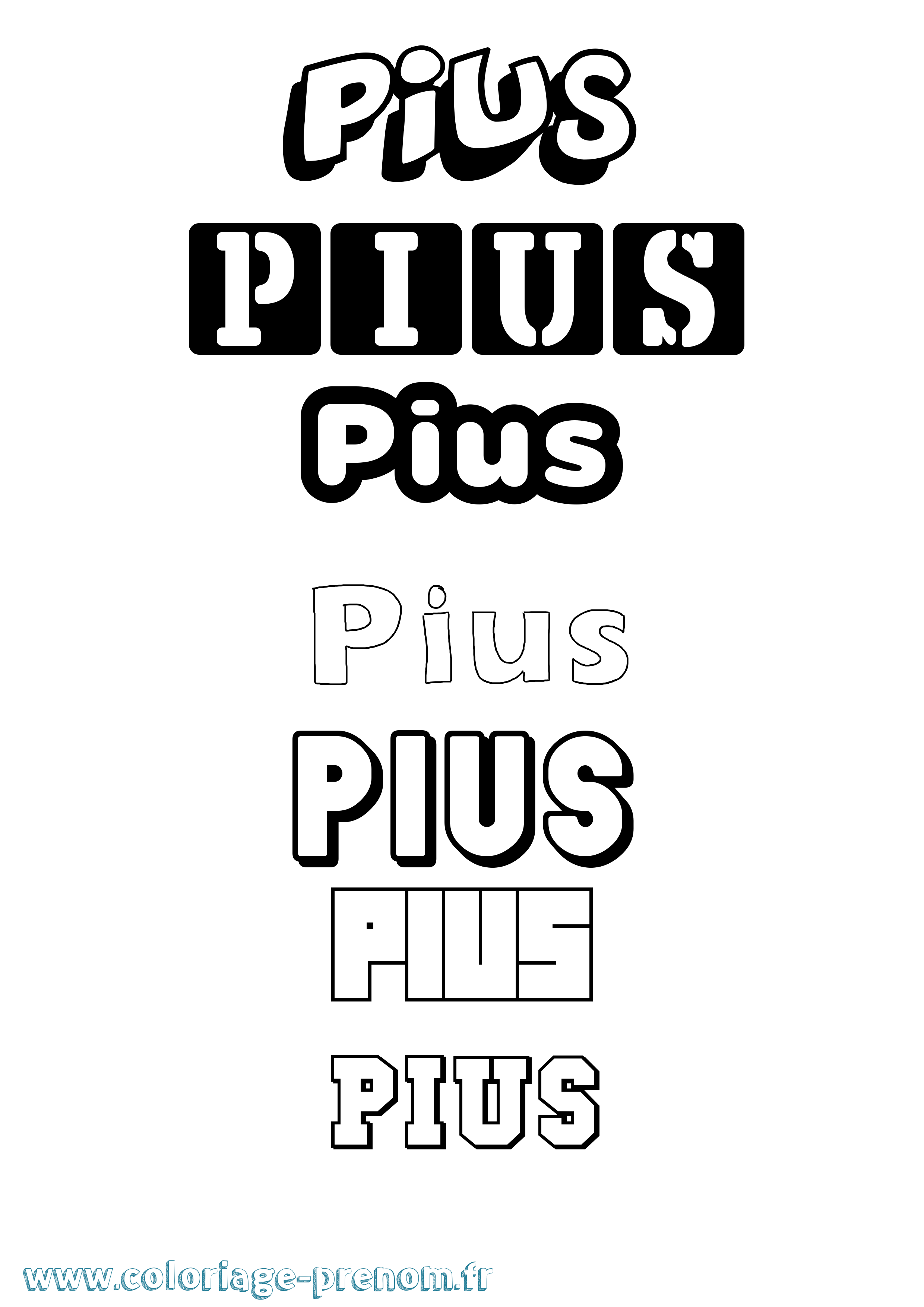Coloriage Pius Simple Coloriage prénom Pius Simple