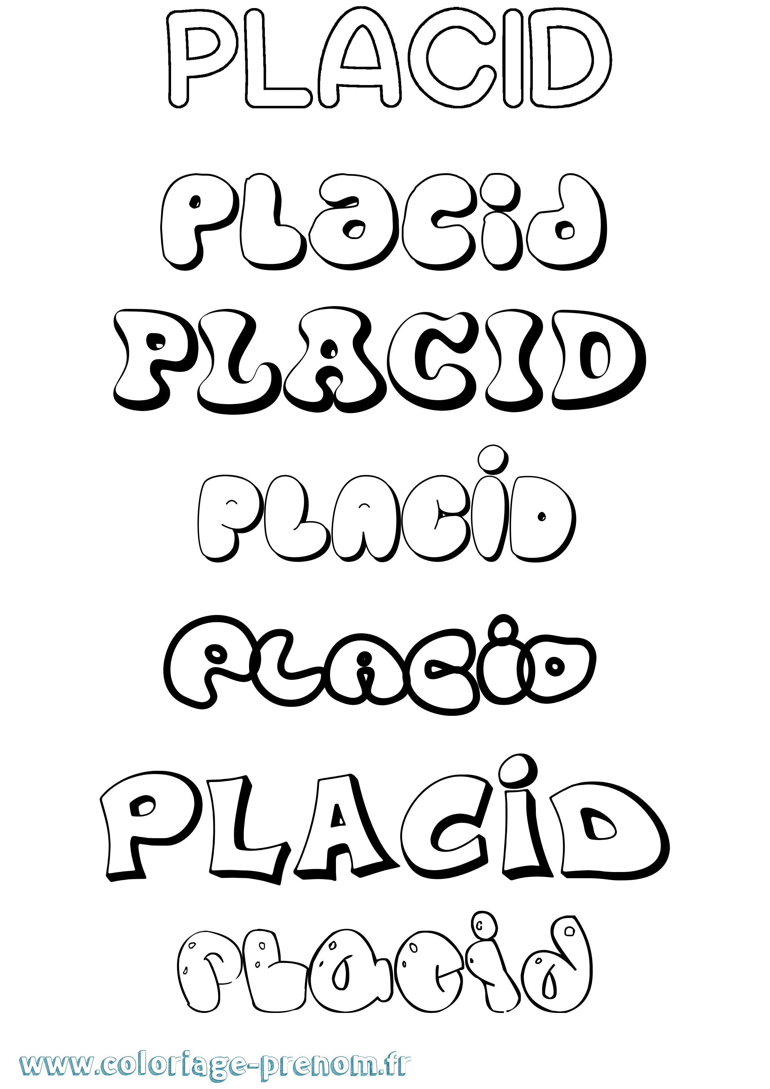 Coloriage Placid Bubble Coloriage prénom Placid Bubble