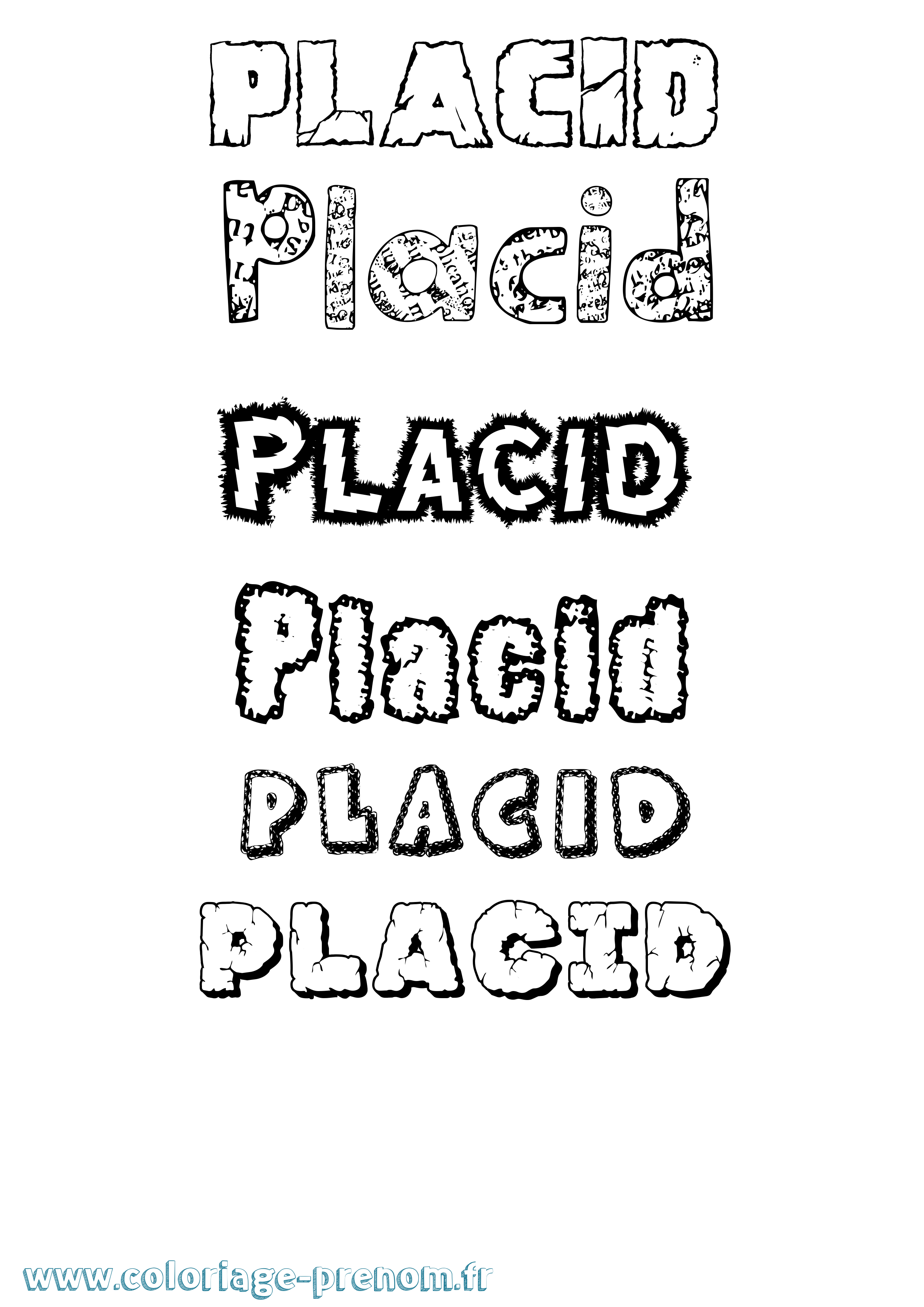 Coloriage Placid Destructuré Coloriage prénom Placid Destructuré