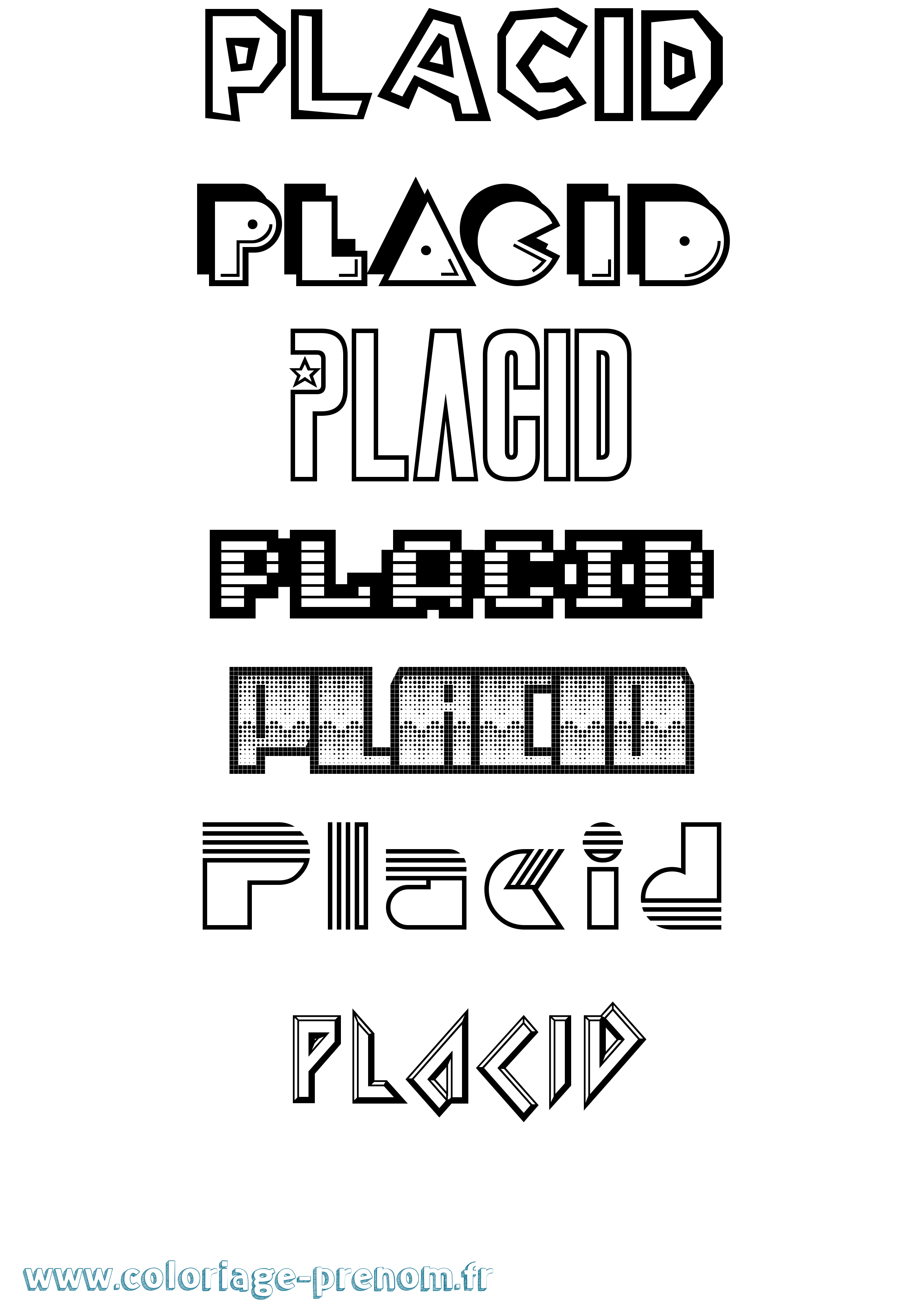 Coloriage Placid Jeux Vidéos Coloriage prénom Placid Jeux Vidéos
