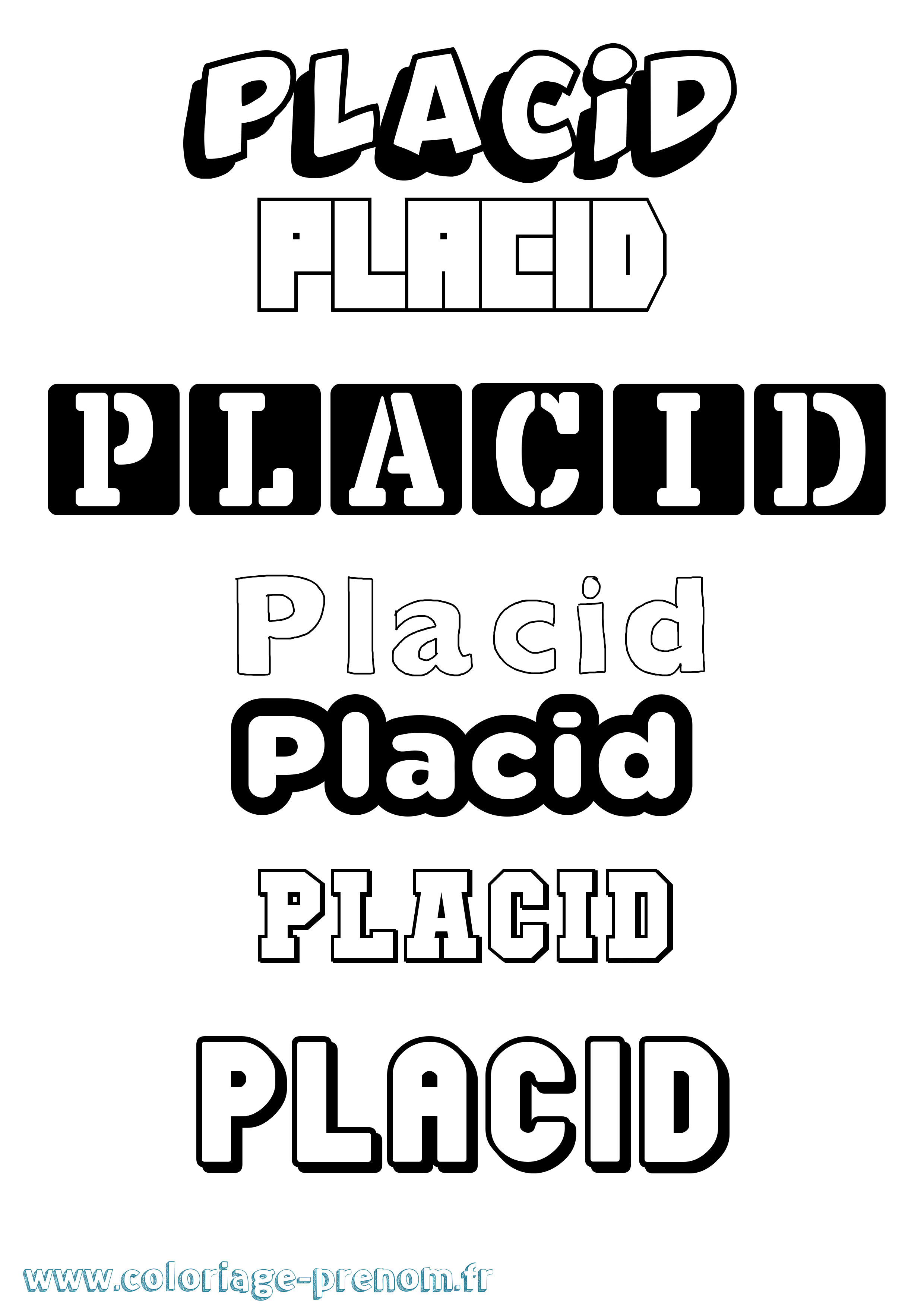 Coloriage Placid Simple Coloriage prénom Placid Simple