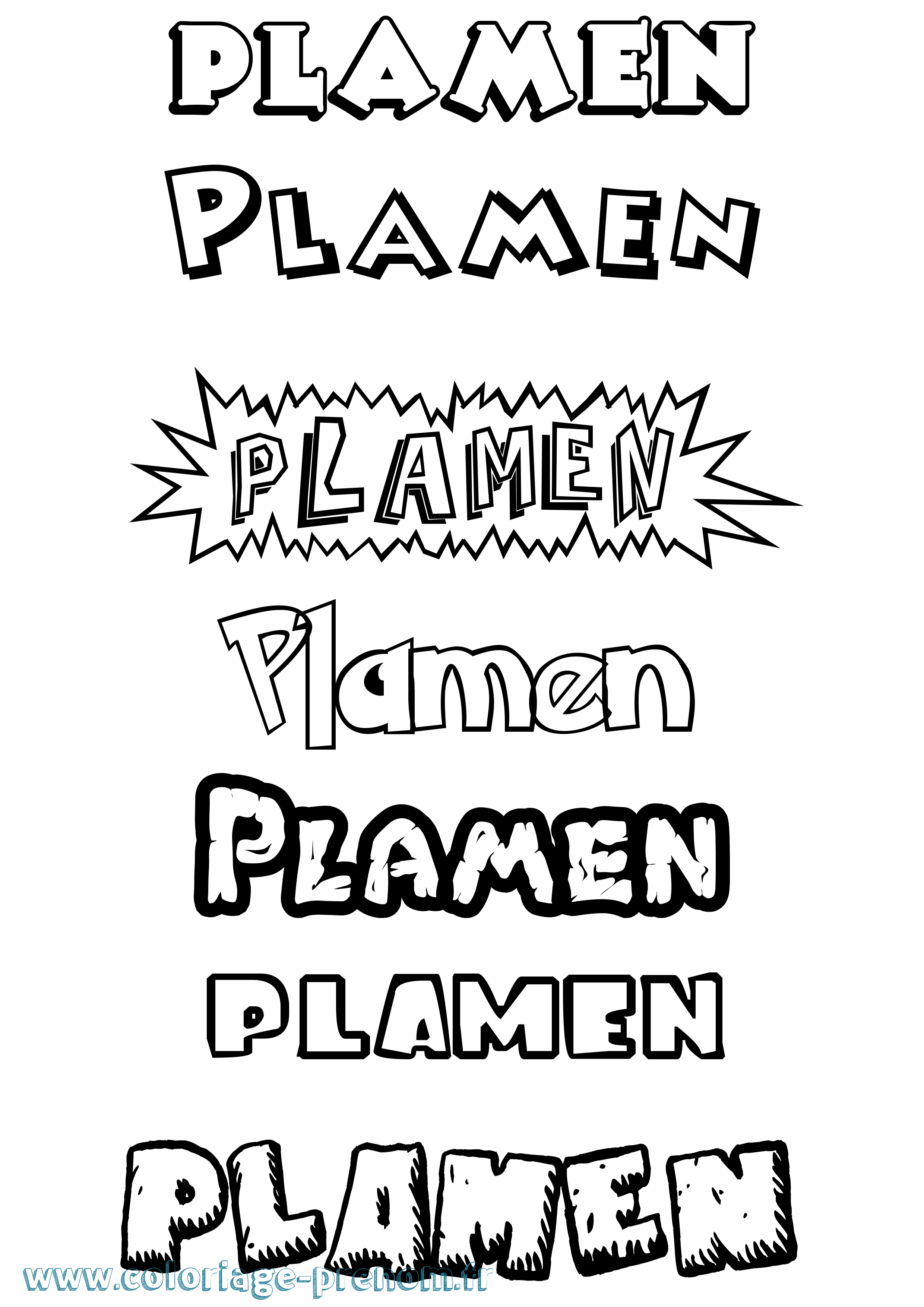Coloriage Plamen Dessin Animé Coloriage prénom Plamen Dessin Animé