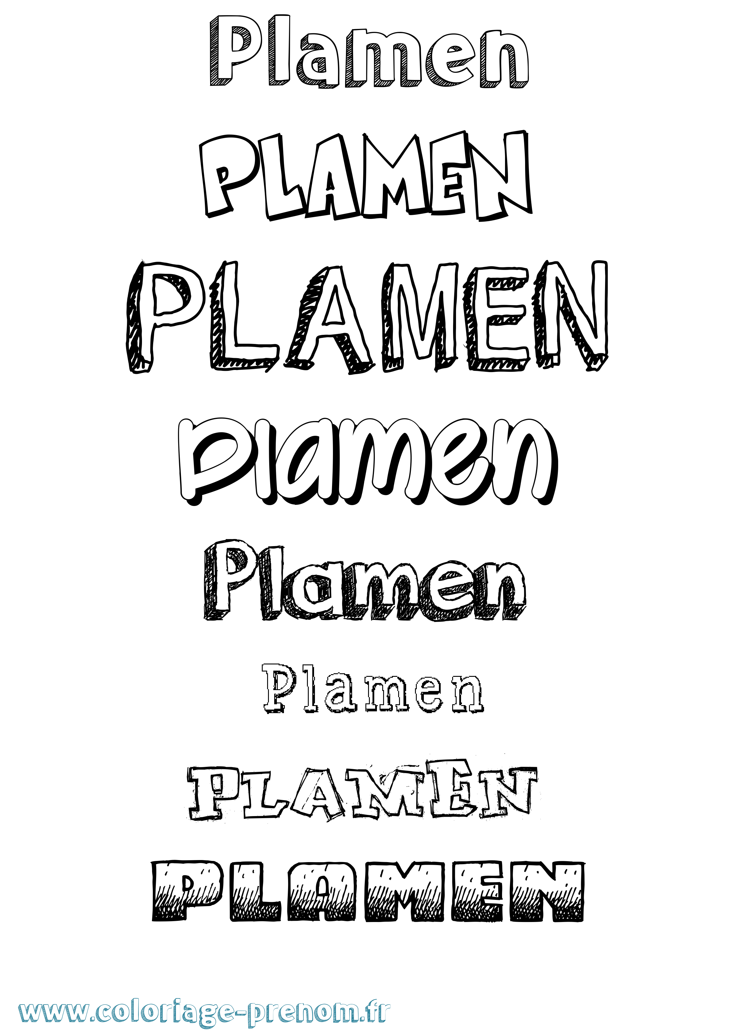 Coloriage Plamen Dessiné Coloriage prénom Plamen Dessiné