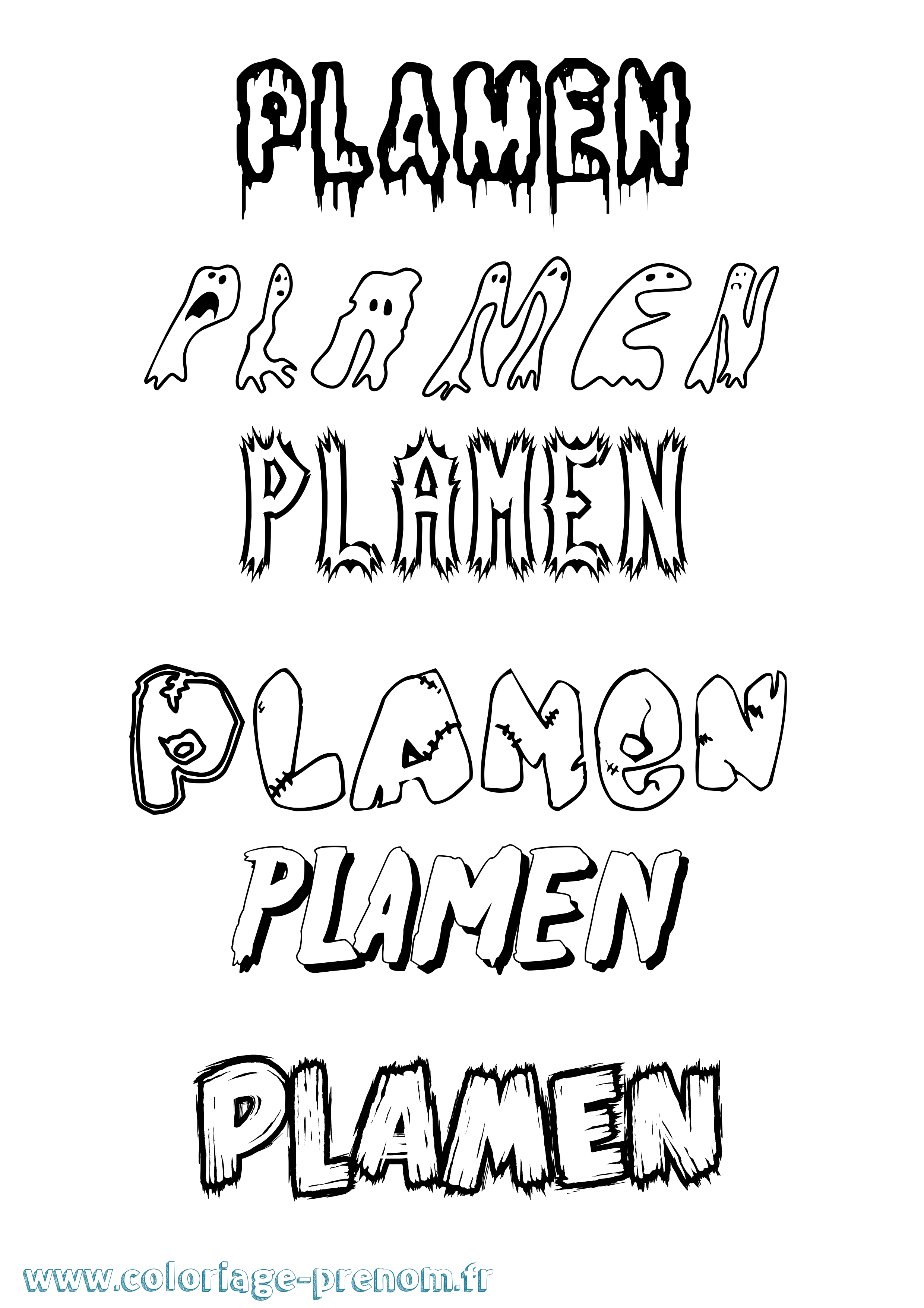 Coloriage Plamen Frisson Coloriage prénom Plamen Frisson