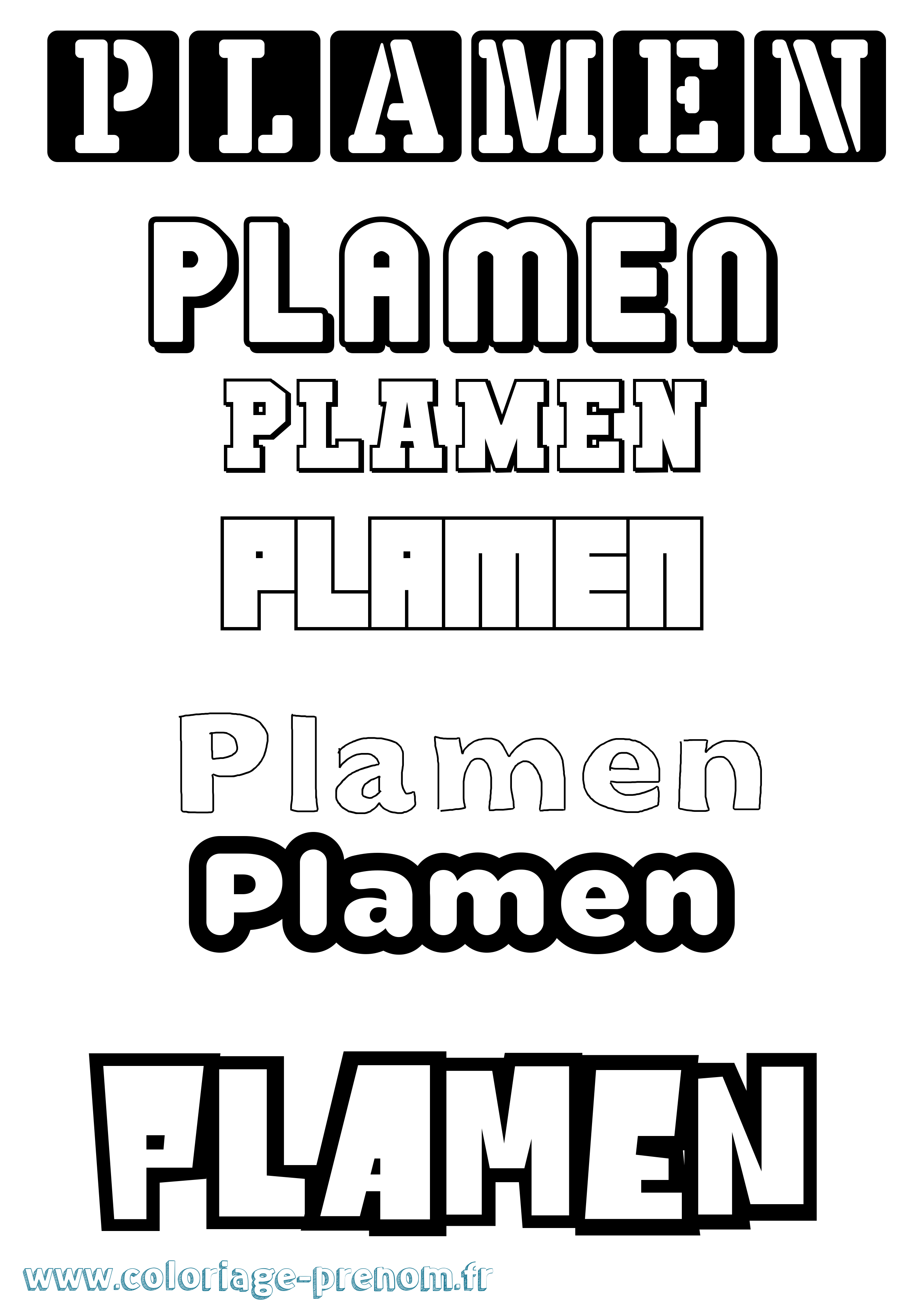 Coloriage Plamen Simple Coloriage prénom Plamen Simple