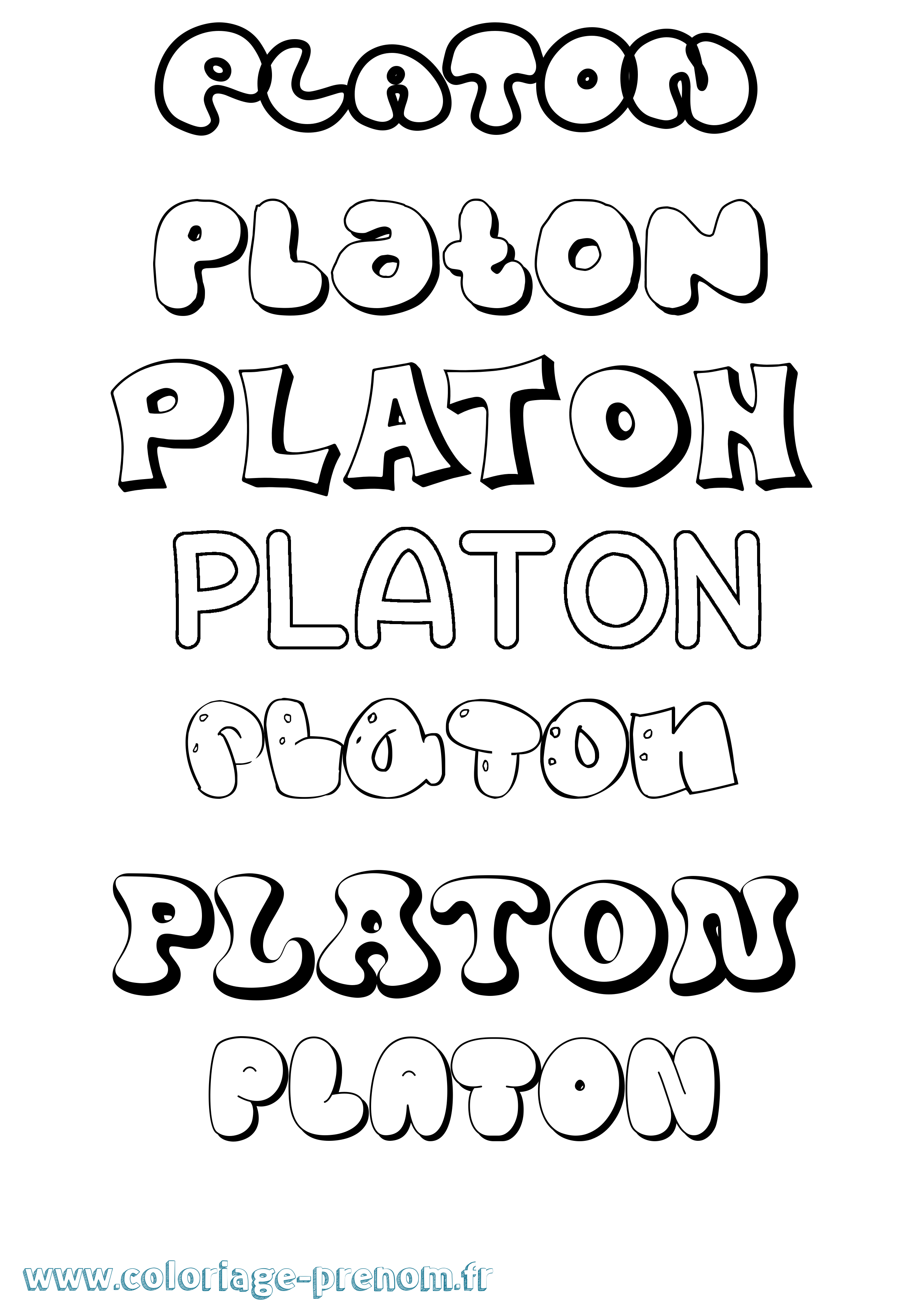 Coloriage Platon Bubble Coloriage prénom Platon Bubble