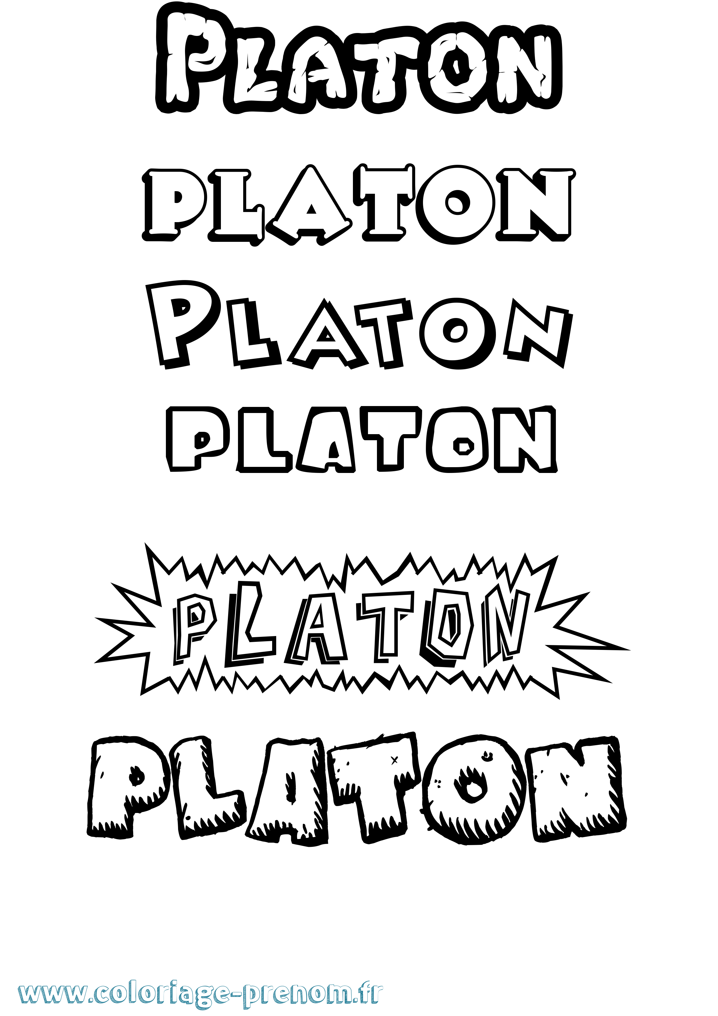 Coloriage Platon Dessin Animé Coloriage prénom Platon Dessin Animé