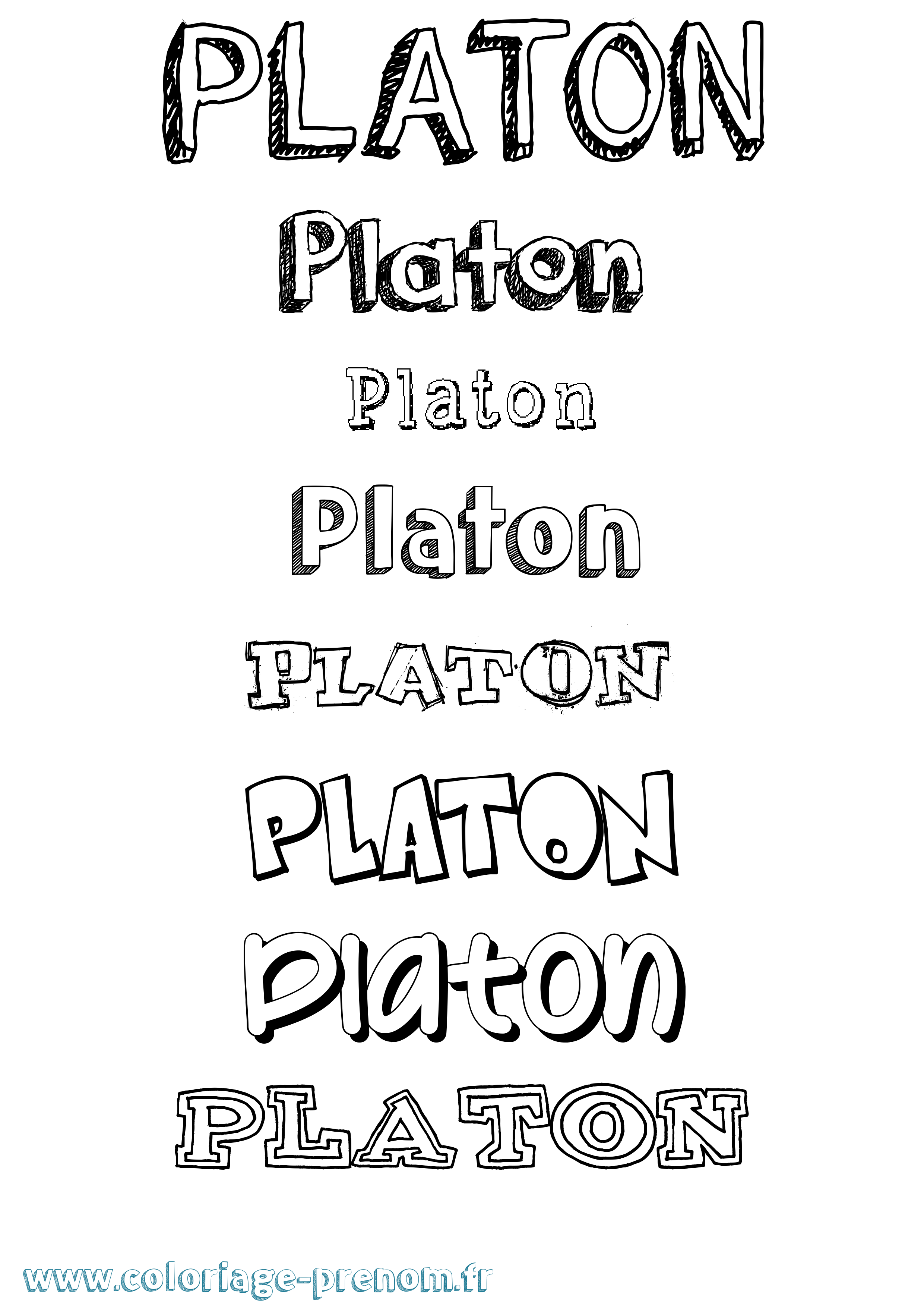 Coloriage Platon Dessiné Coloriage prénom Platon Dessiné