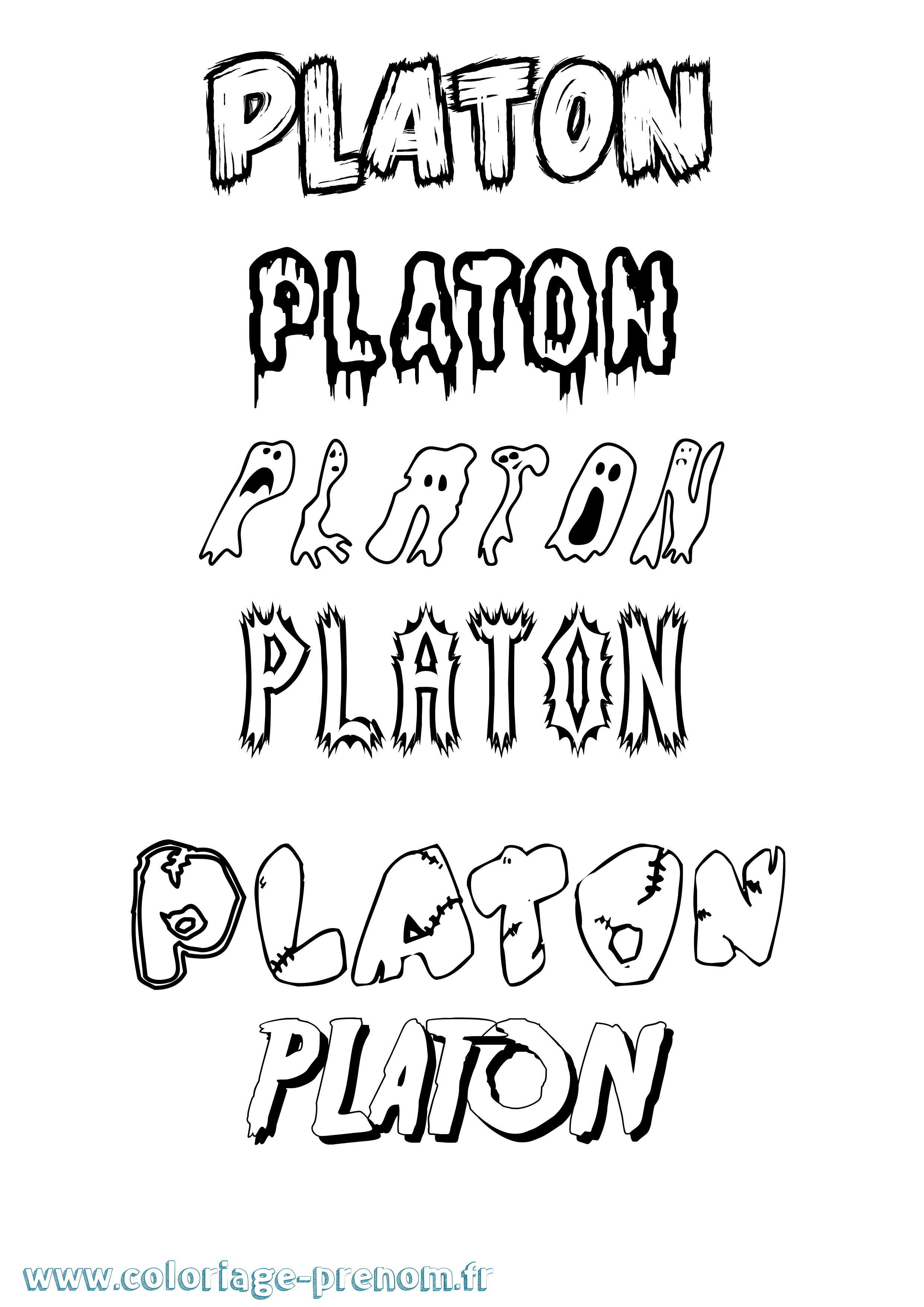 Coloriage Platon Frisson Coloriage prénom Platon Frisson