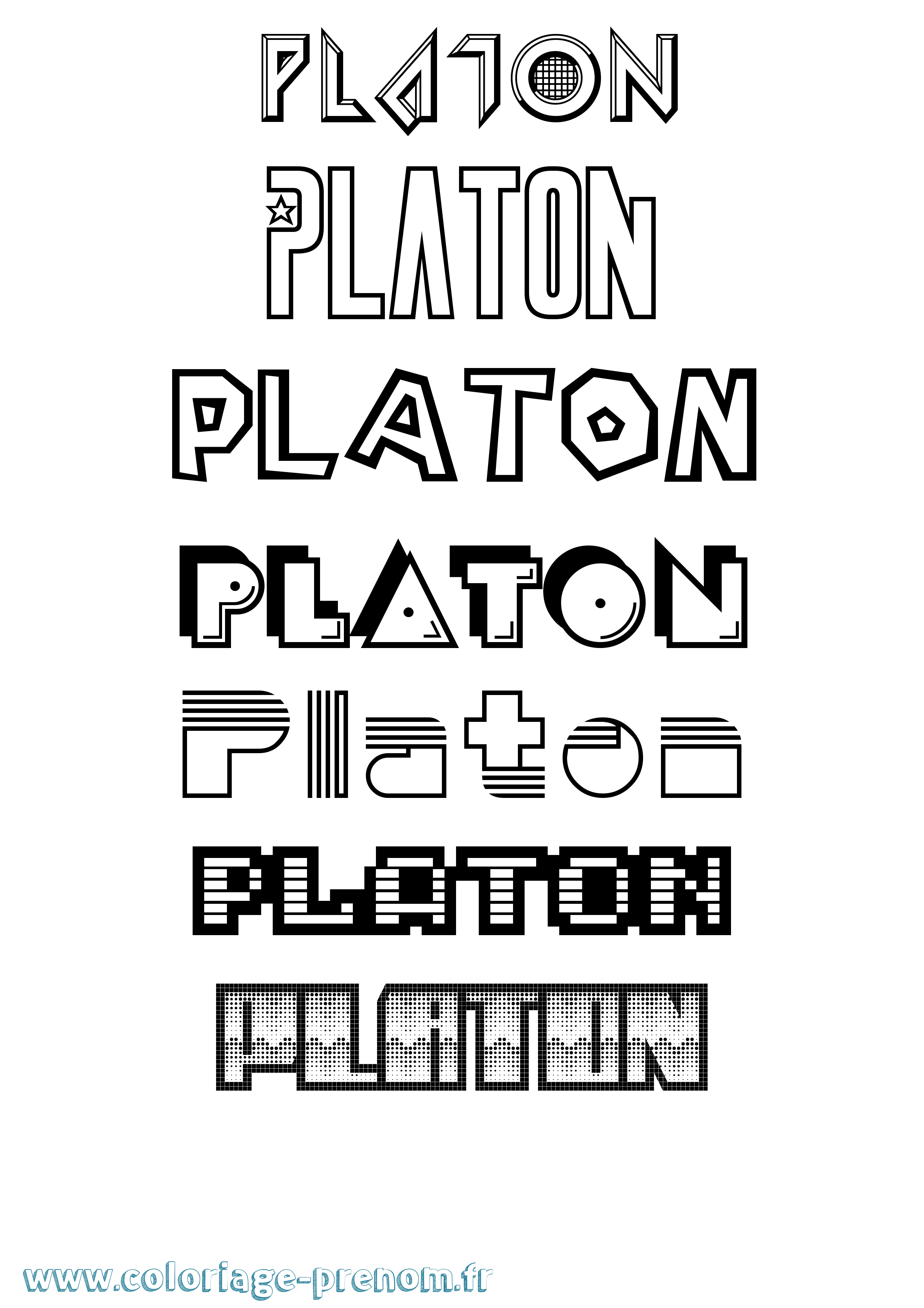 Coloriage Platon Jeux Vidéos Coloriage prénom Platon Jeux Vidéos