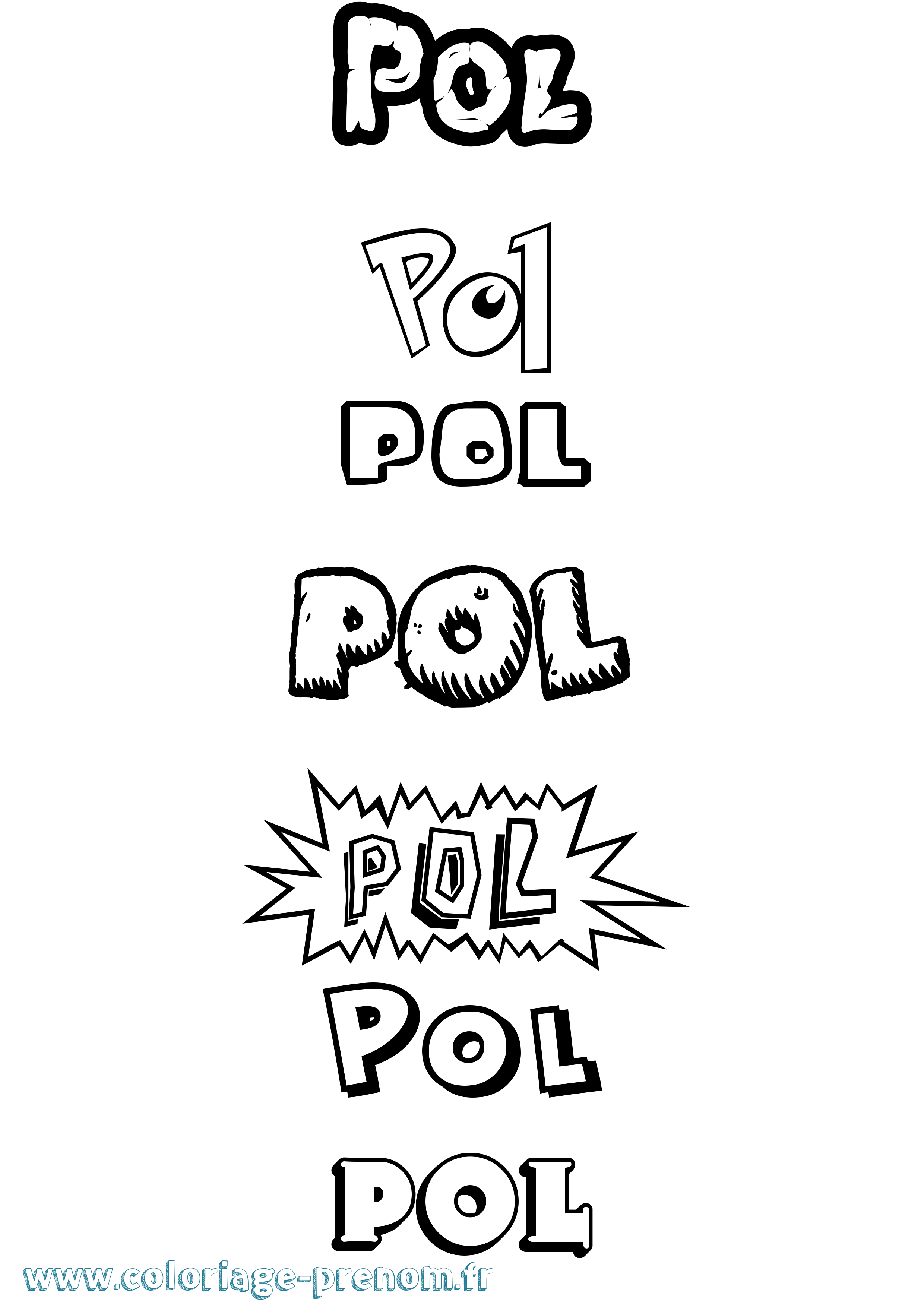 Coloriage Pol Dessin Animé Coloriage prénom Pol Dessin Animé