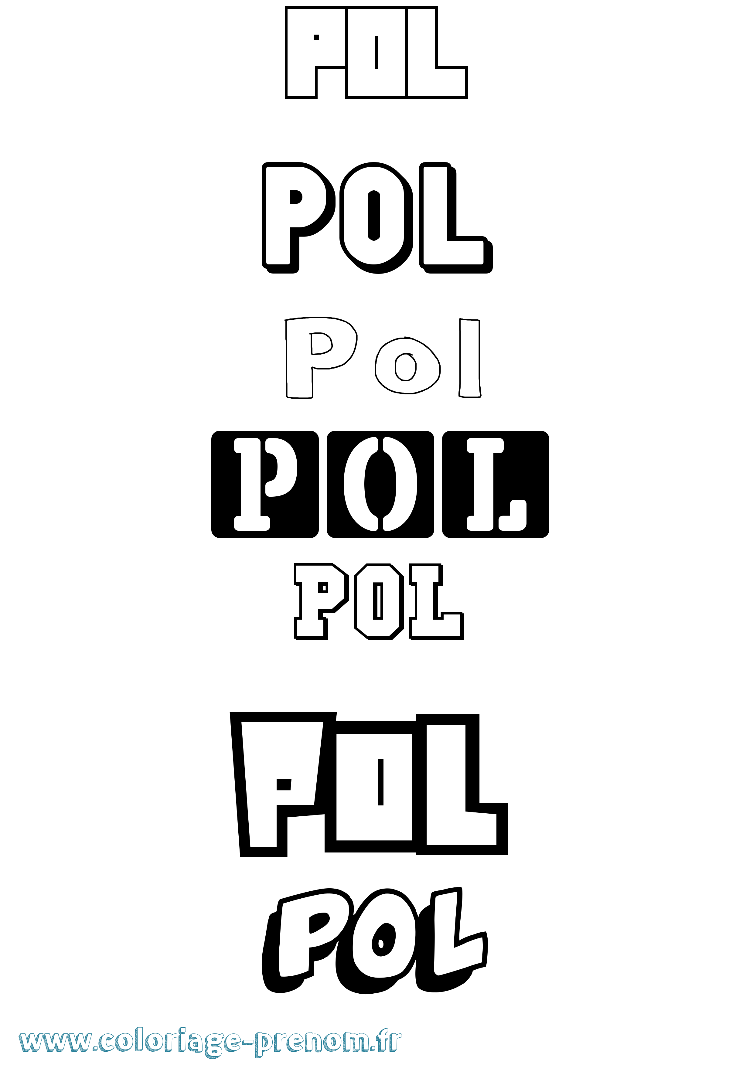 Coloriage Pol Simple Coloriage prénom Pol Simple