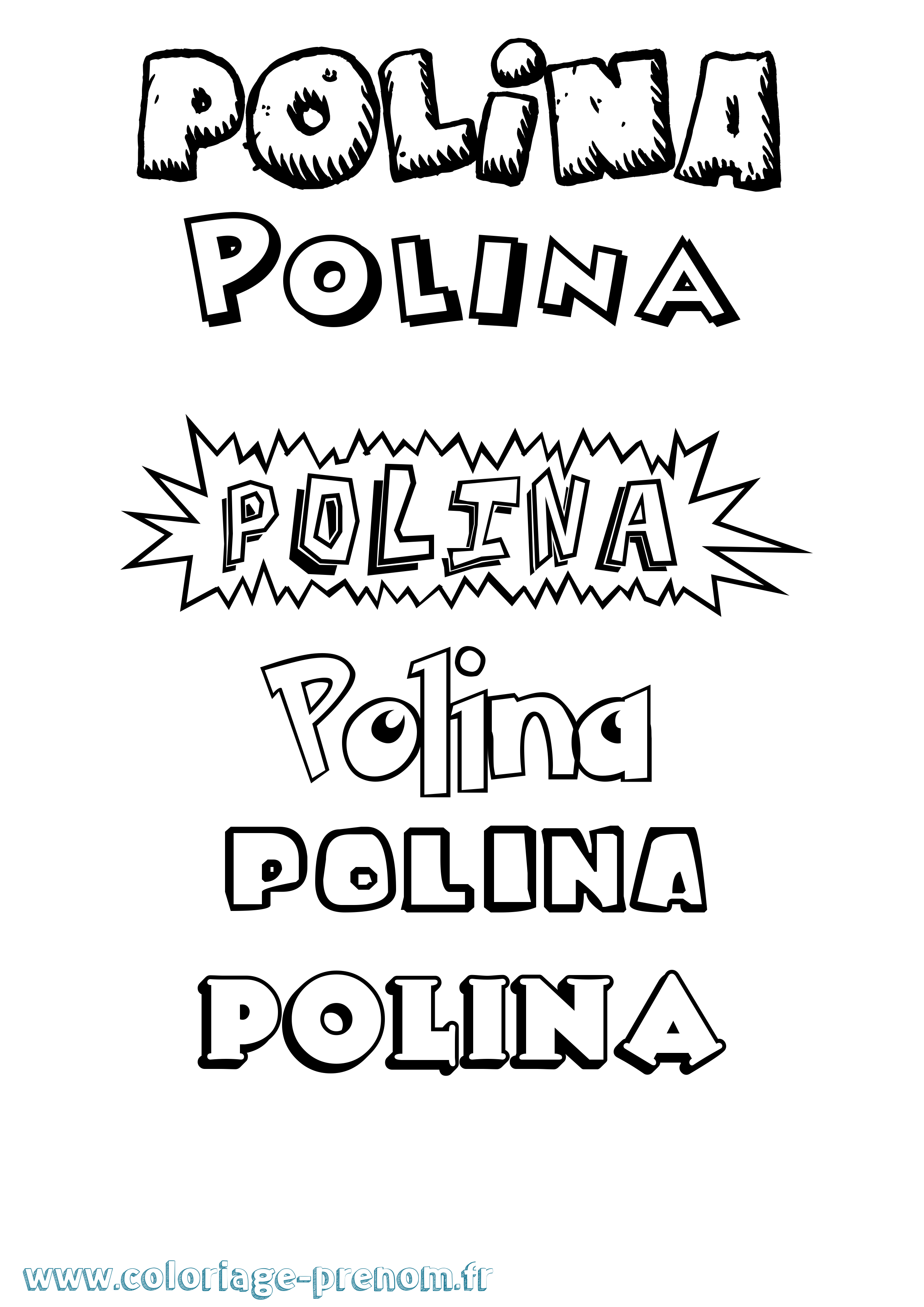 Coloriage Polina Dessin Animé Coloriage prénom Polina Dessin Animé