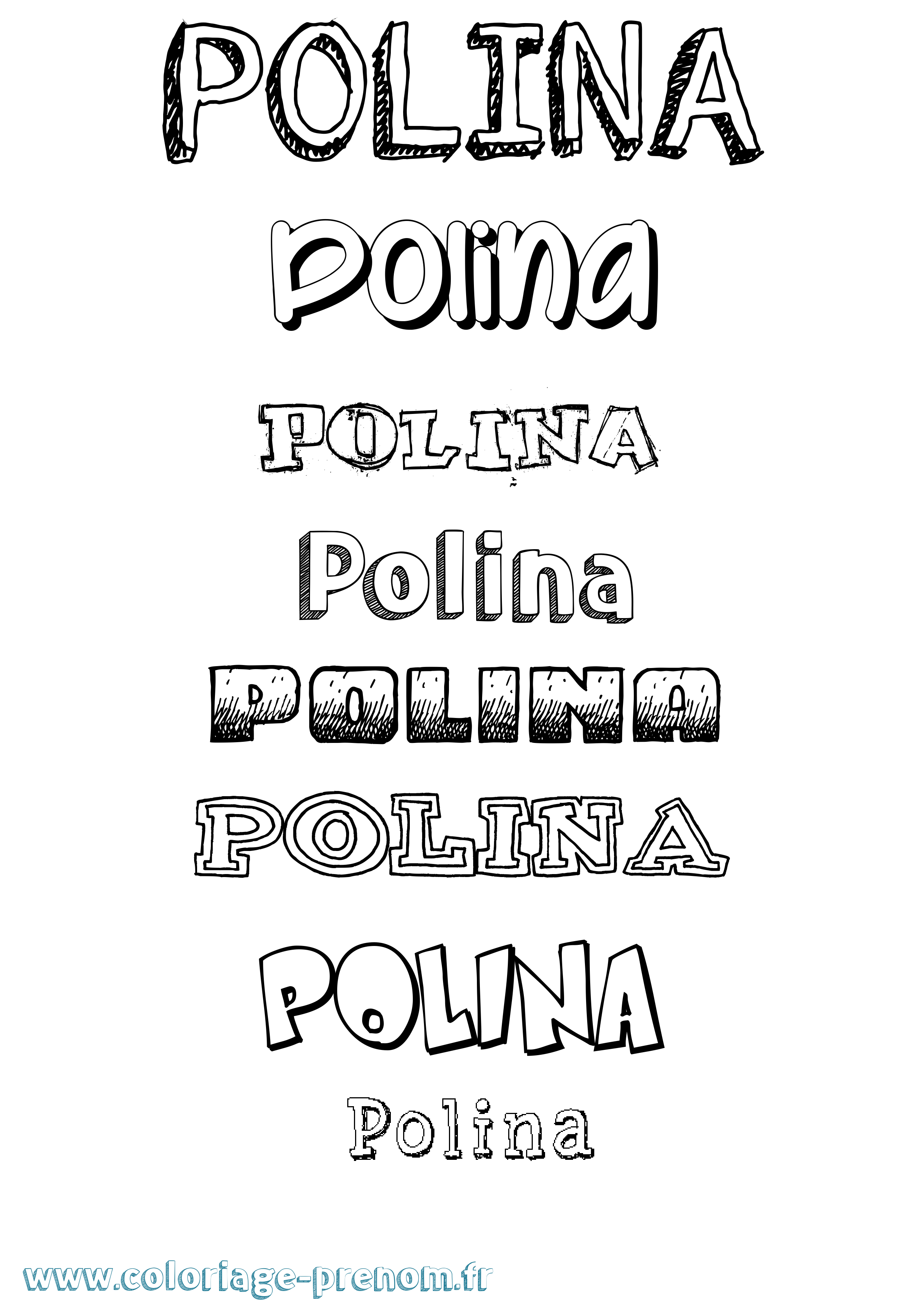 Coloriage Polina Dessiné Coloriage prénom Polina Dessiné