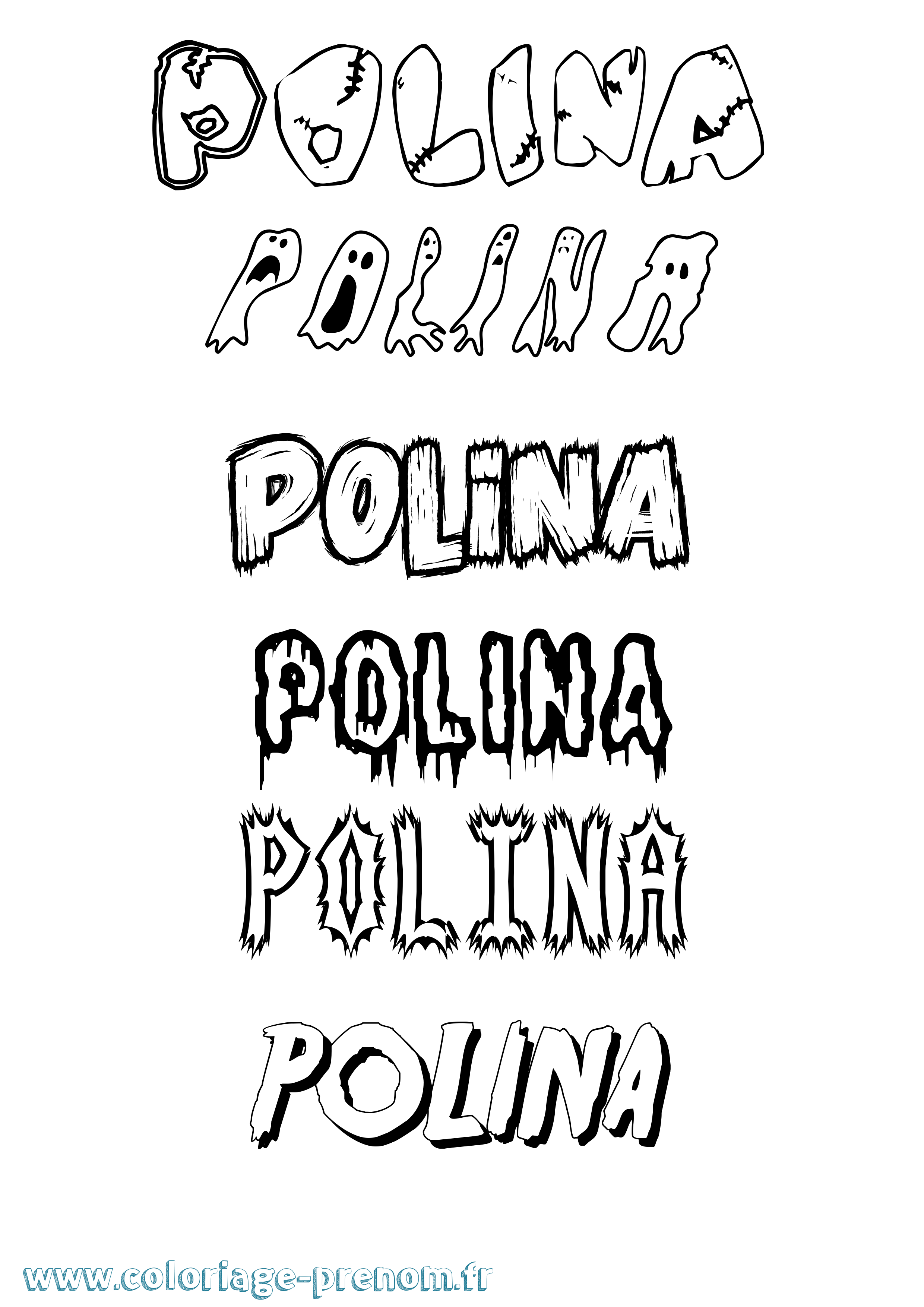 Coloriage Polina Frisson Coloriage prénom Polina Frisson