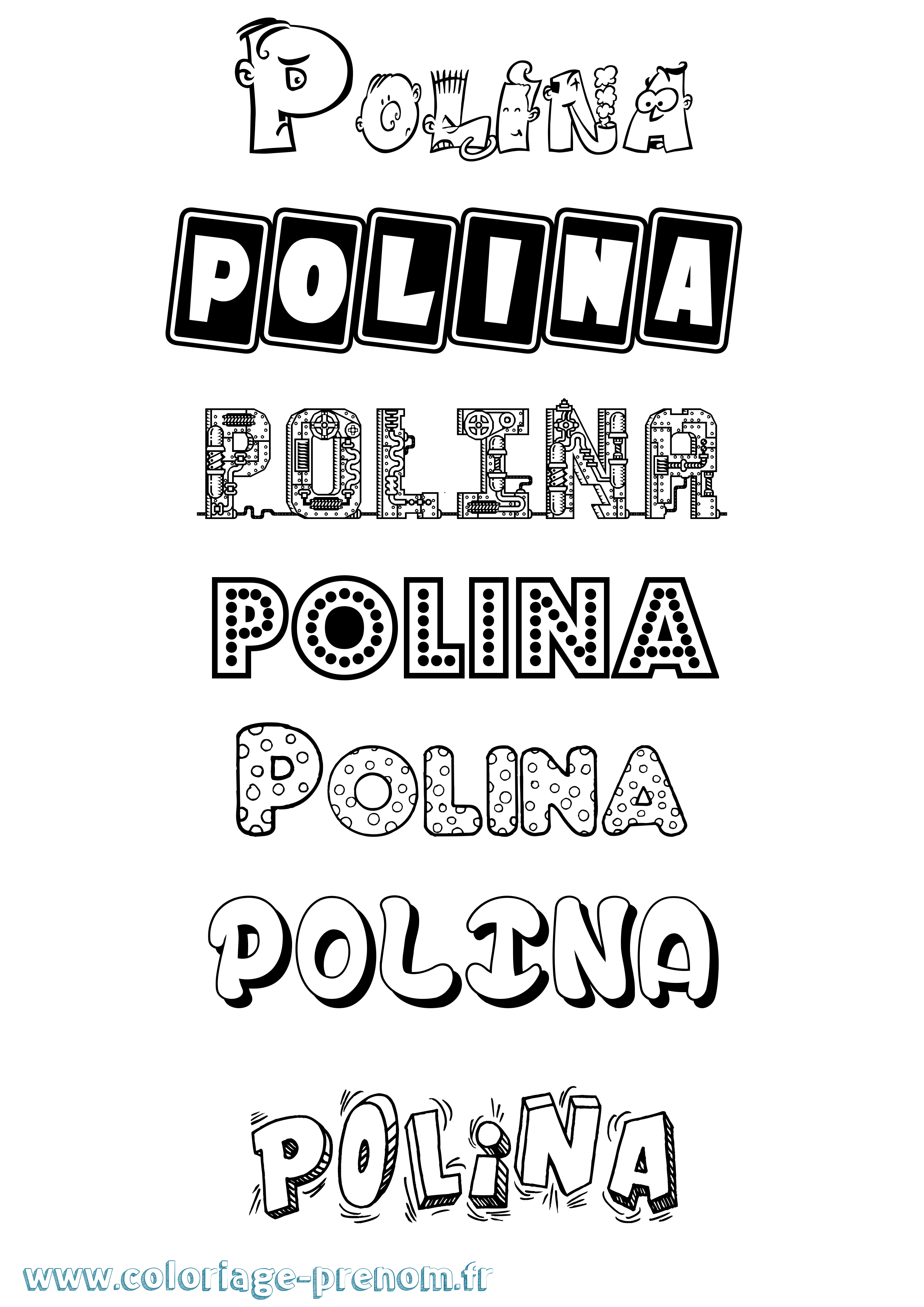 Coloriage Polina Fun Coloriage prénom Polina Fun