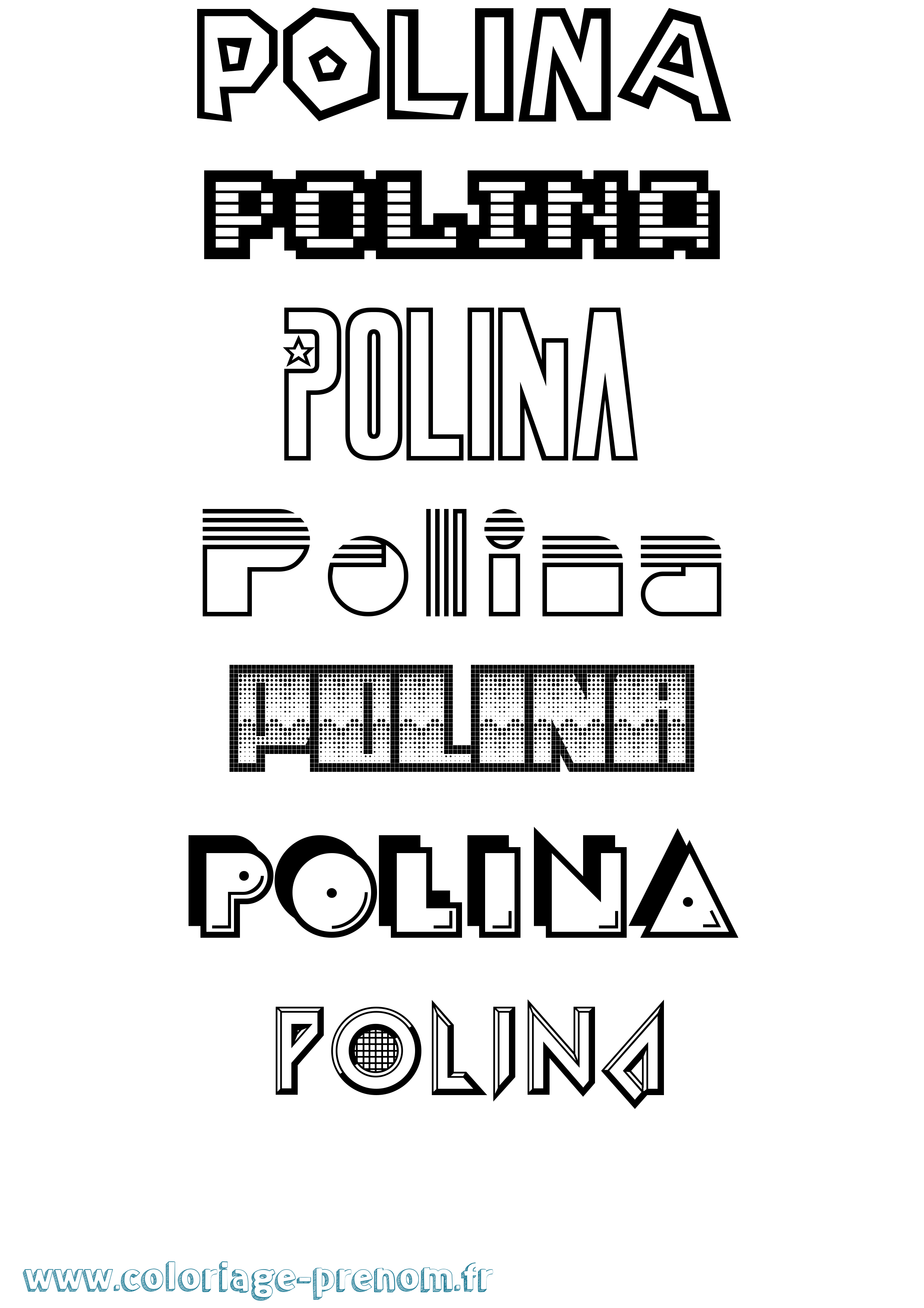 Coloriage Polina Jeux Vidéos Coloriage prénom Polina Jeux Vidéos