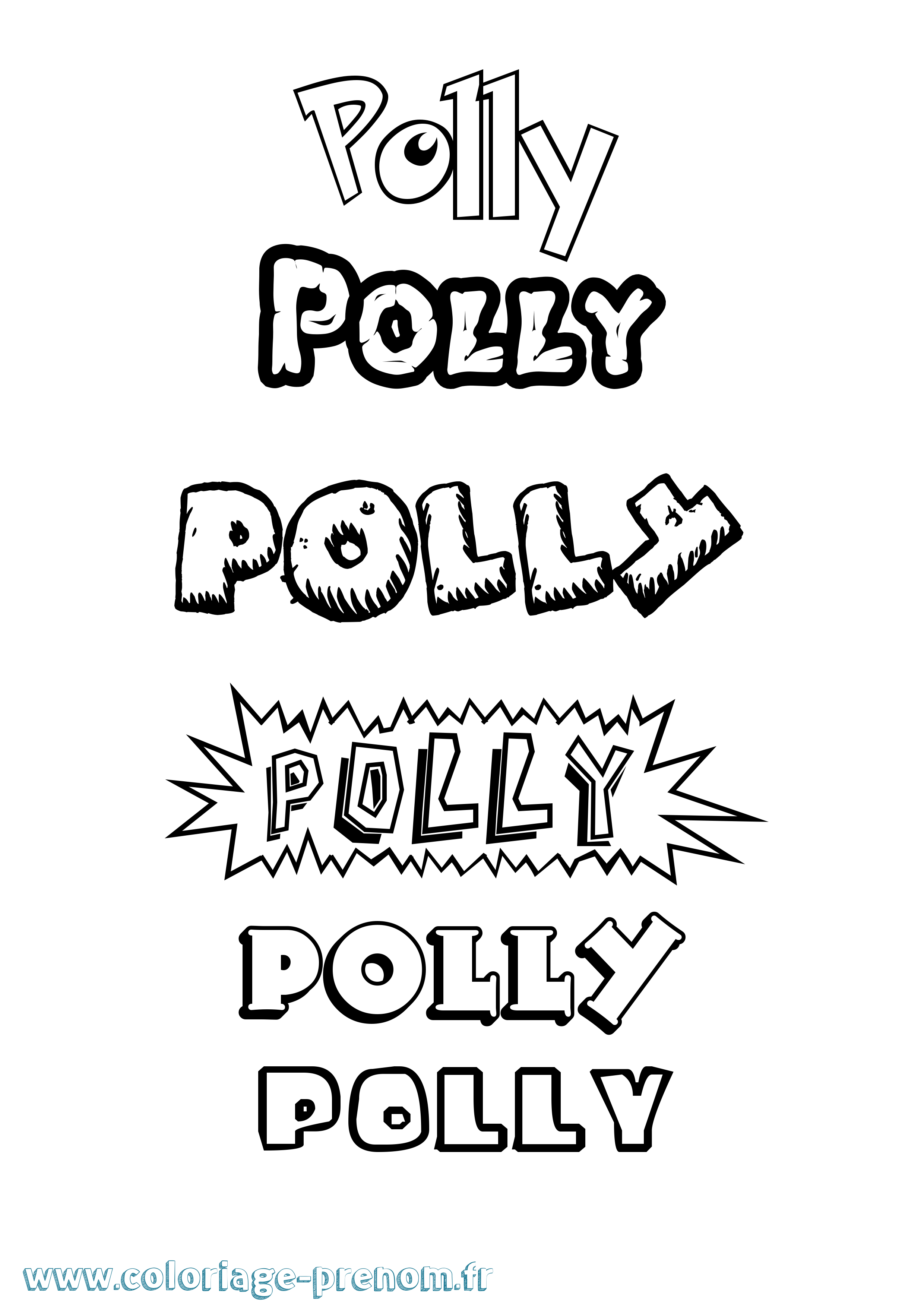 Coloriage Polly Dessin Animé Coloriage prénom Polly Dessin Animé
