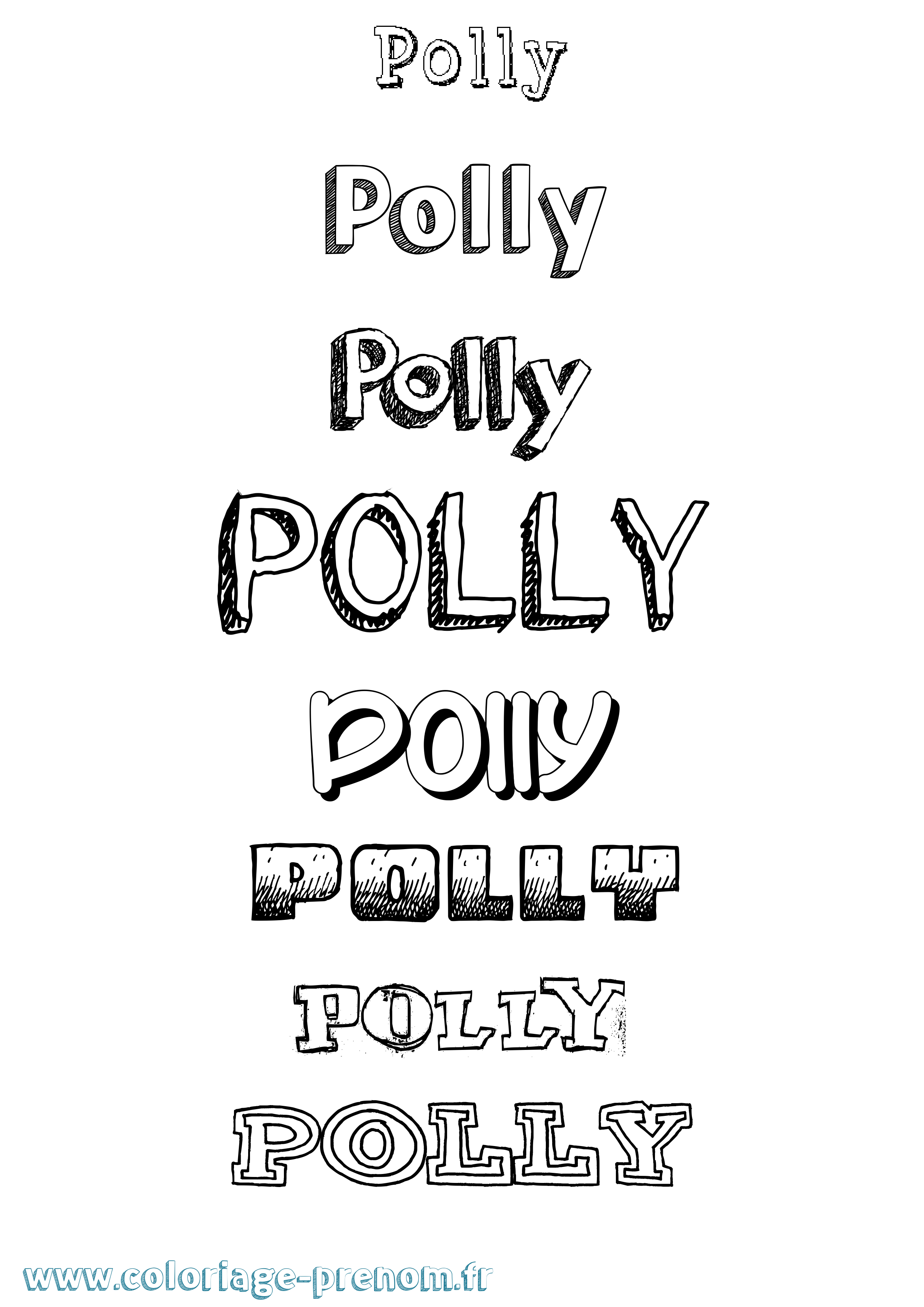 Coloriage Polly Dessiné Coloriage prénom Polly Dessiné