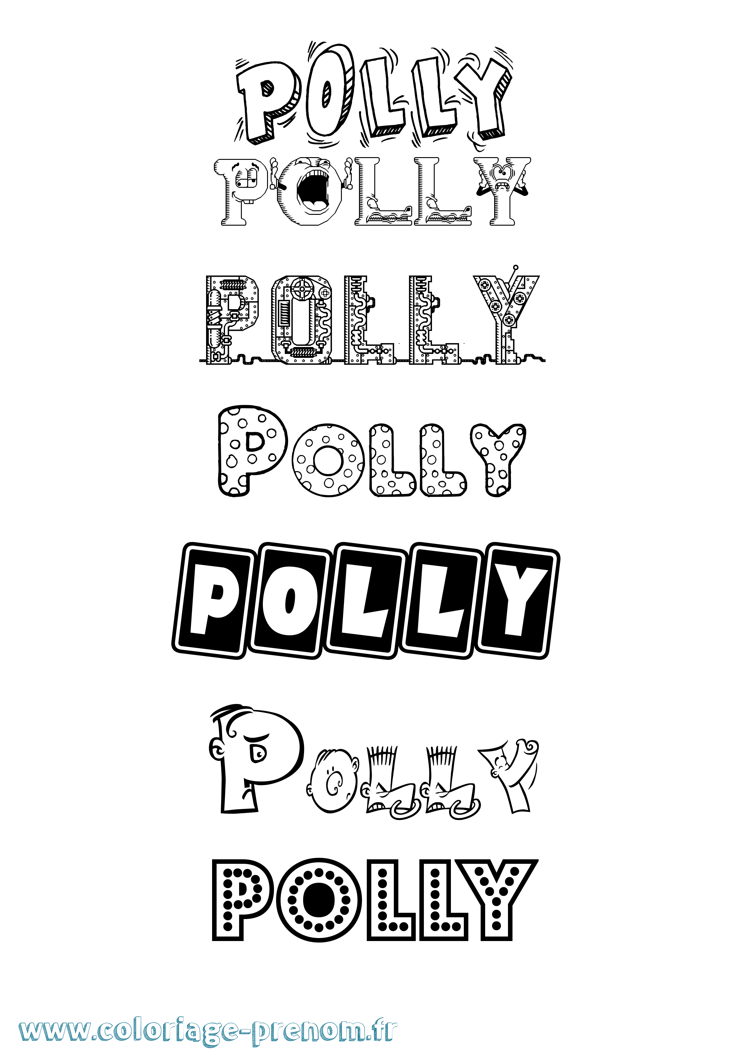 Coloriage Polly Fun Coloriage prénom Polly Fun