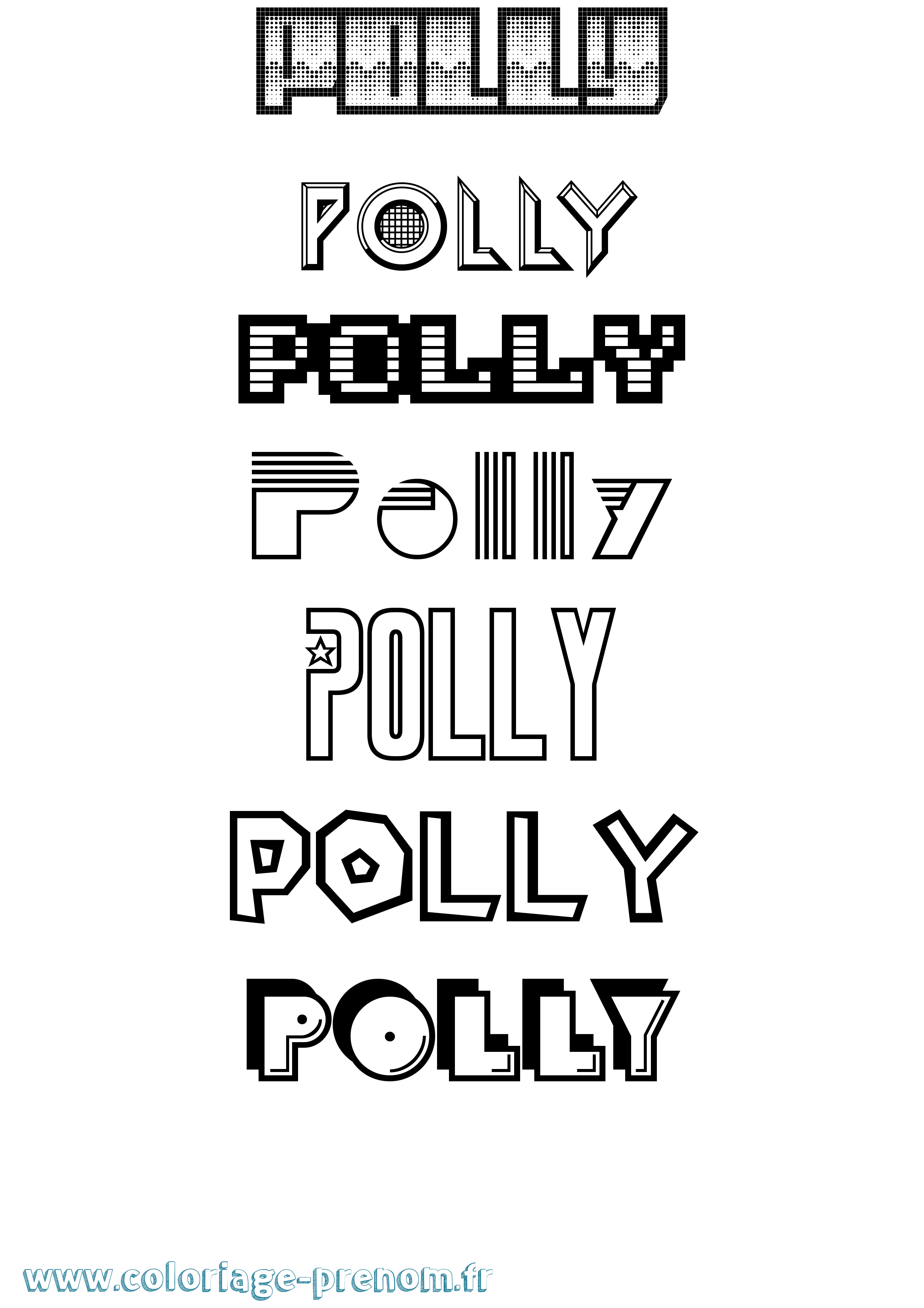 Coloriage Polly Jeux Vidéos Coloriage prénom Polly Jeux Vidéos