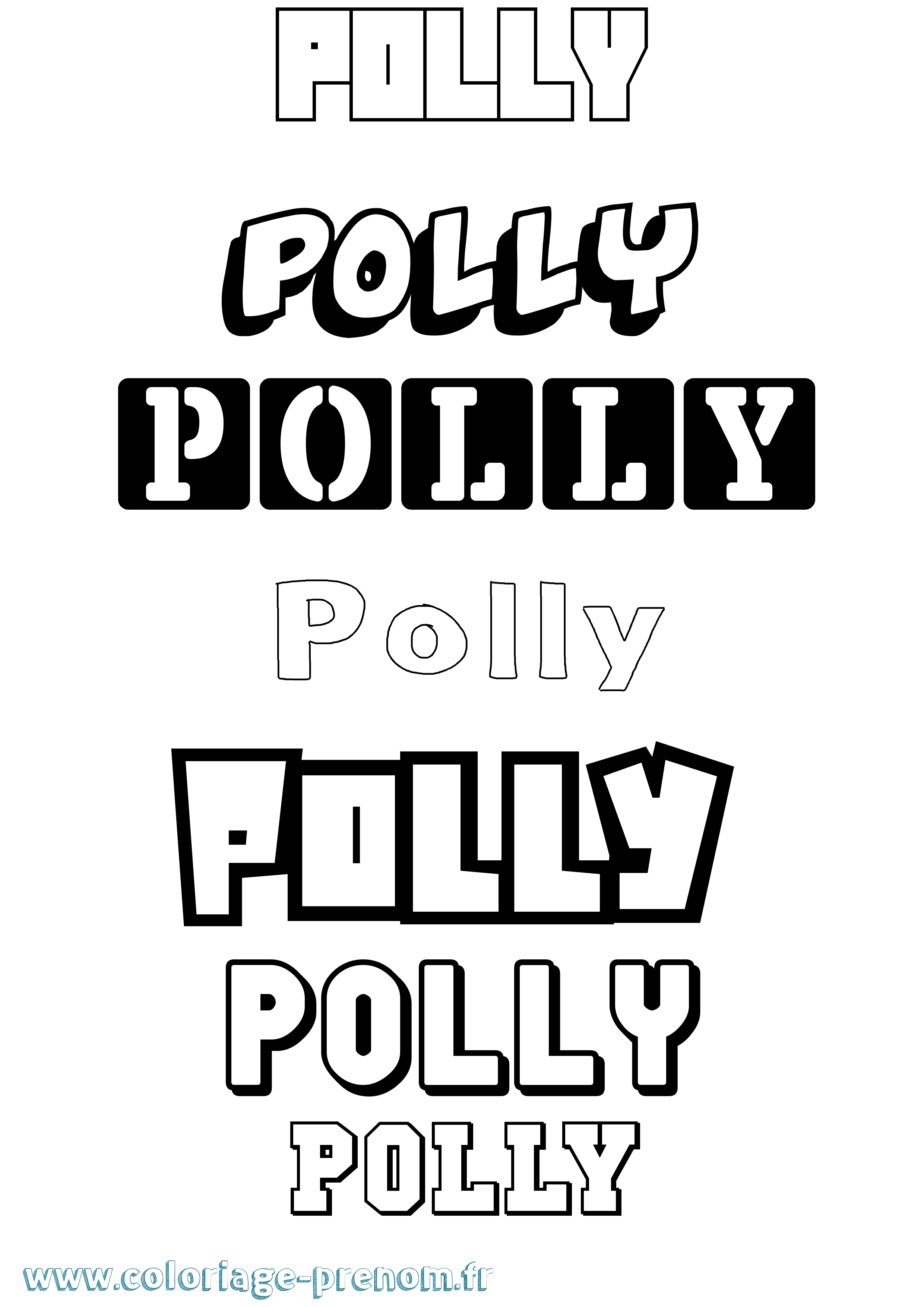 Coloriage Polly Simple Coloriage prénom Polly Simple