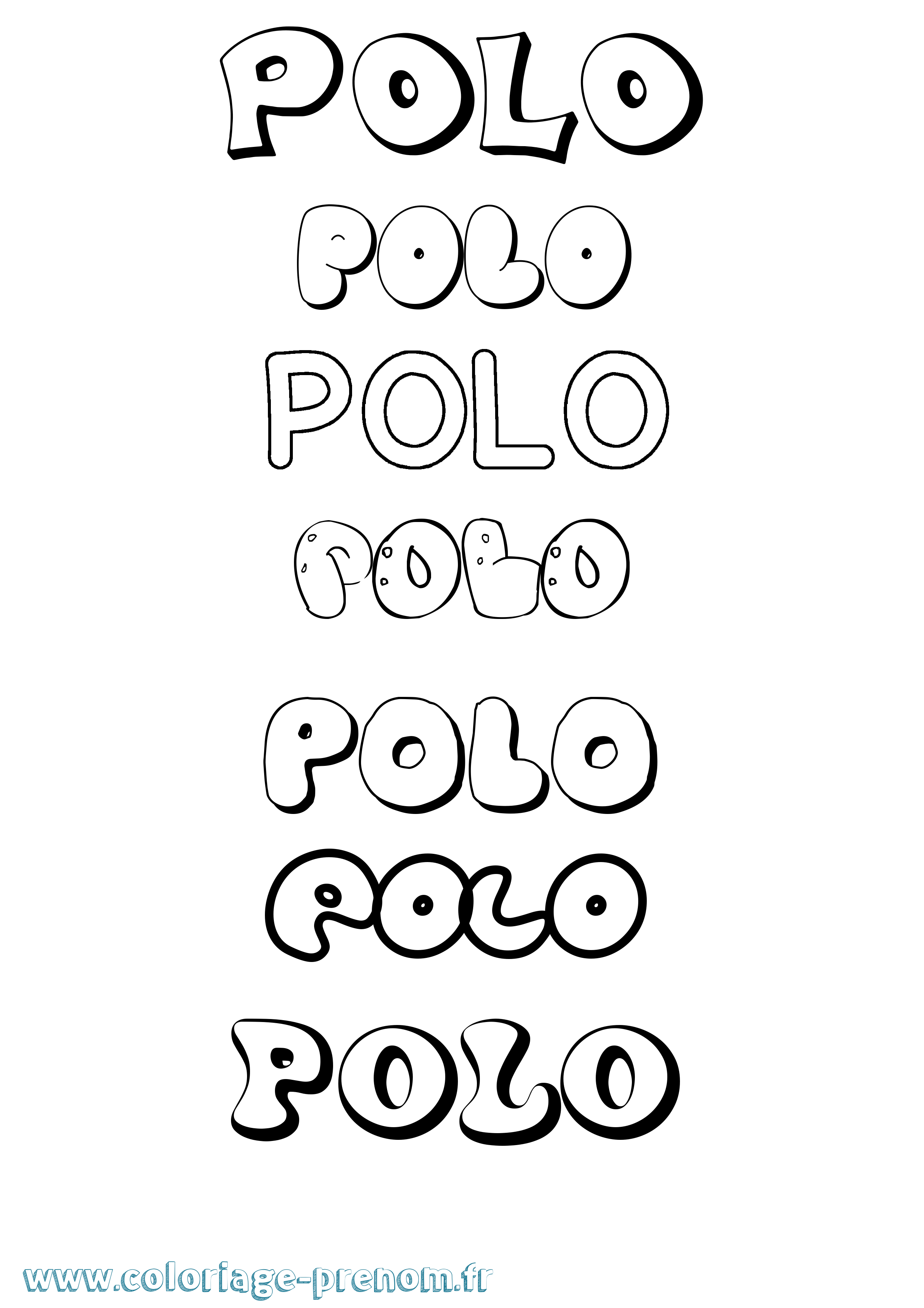 Coloriage Polo Bubble Coloriage prénom Polo Bubble
