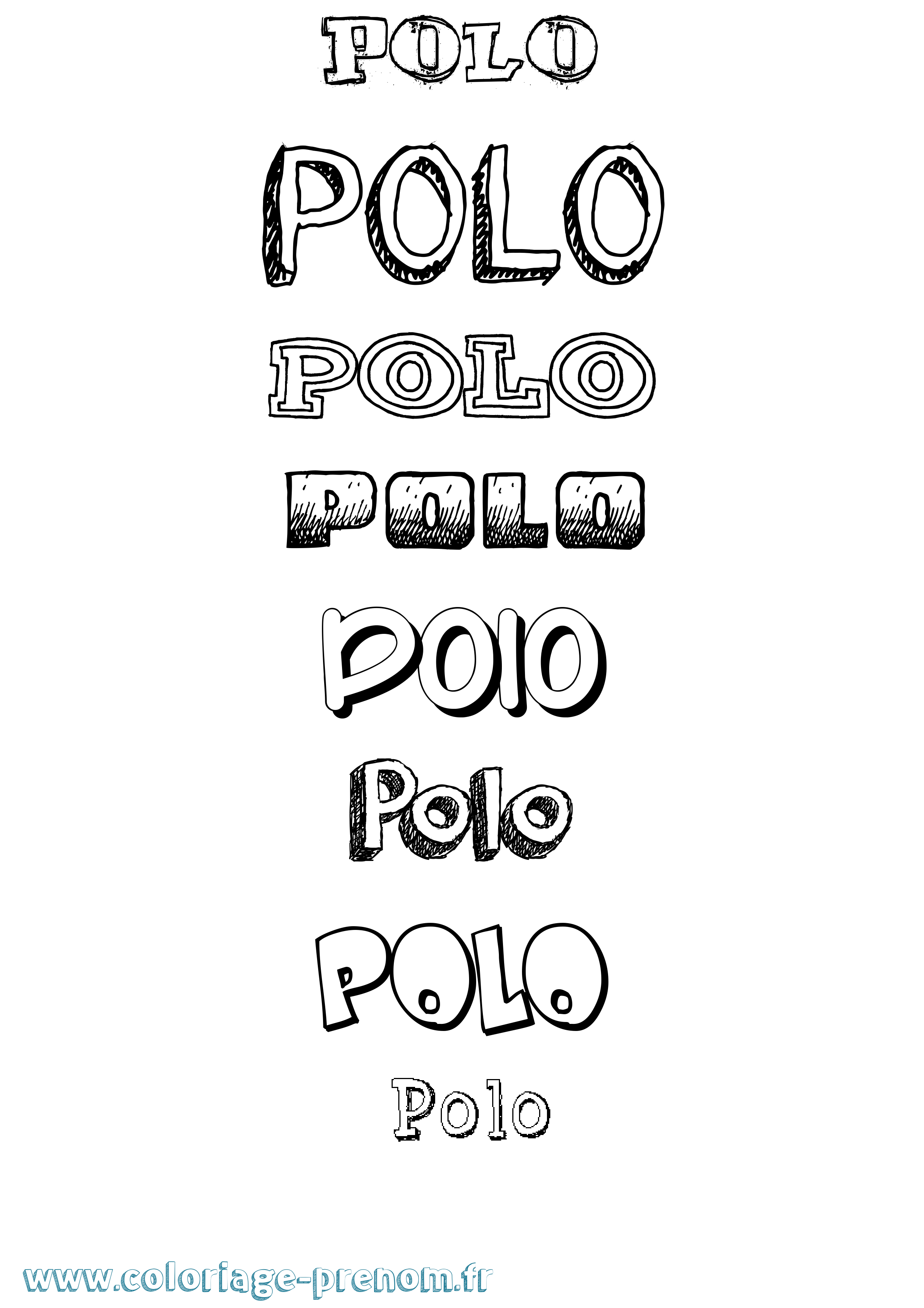 Coloriage Polo Dessiné Coloriage prénom Polo Dessiné