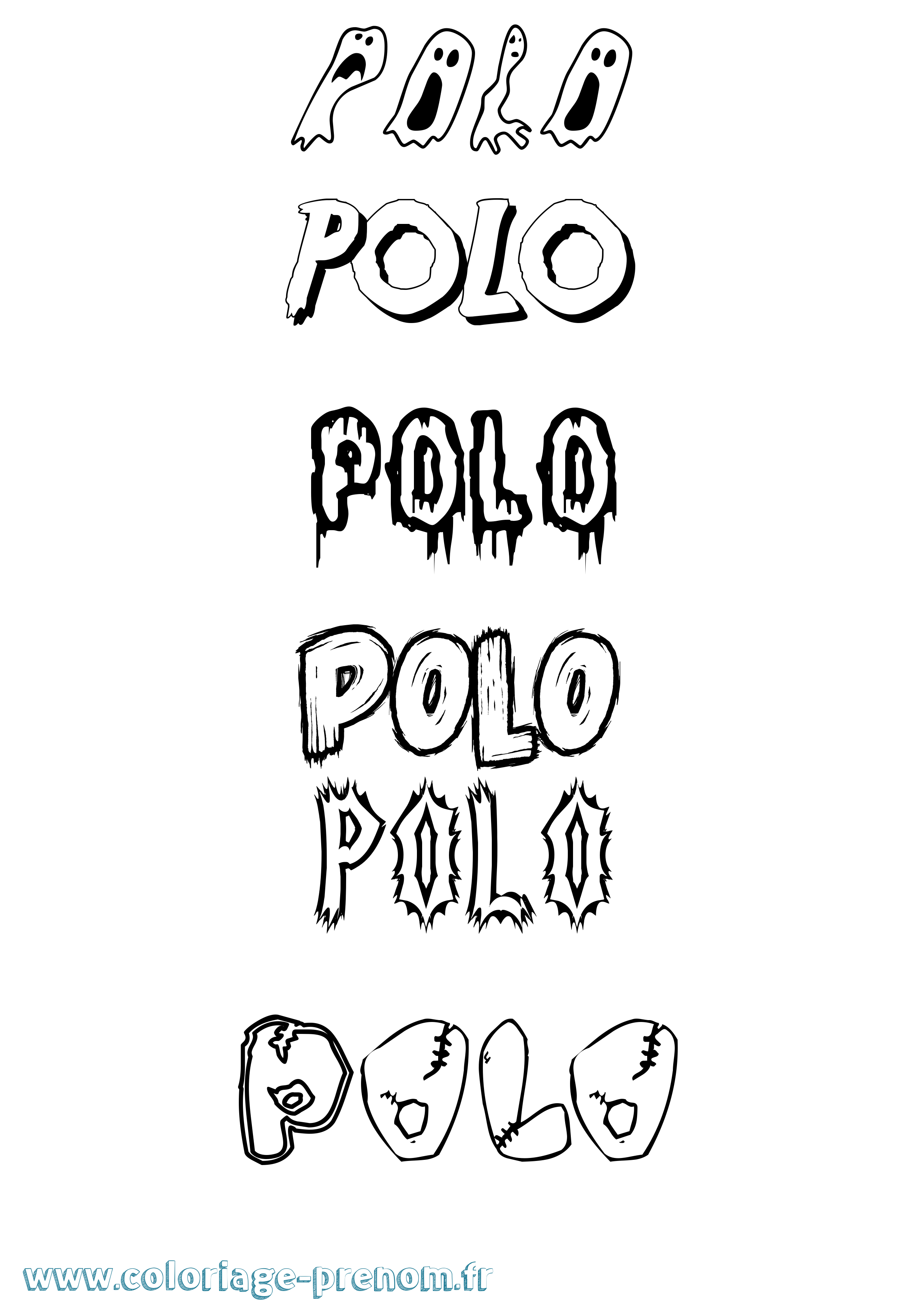 Coloriage Polo Frisson Coloriage prénom Polo Frisson