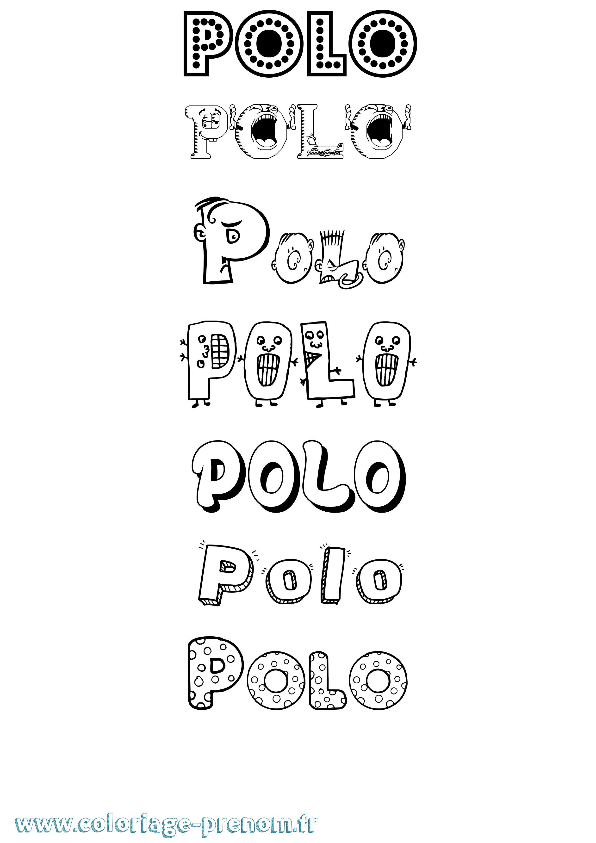 Coloriage Polo Fun Coloriage prénom Polo Fun