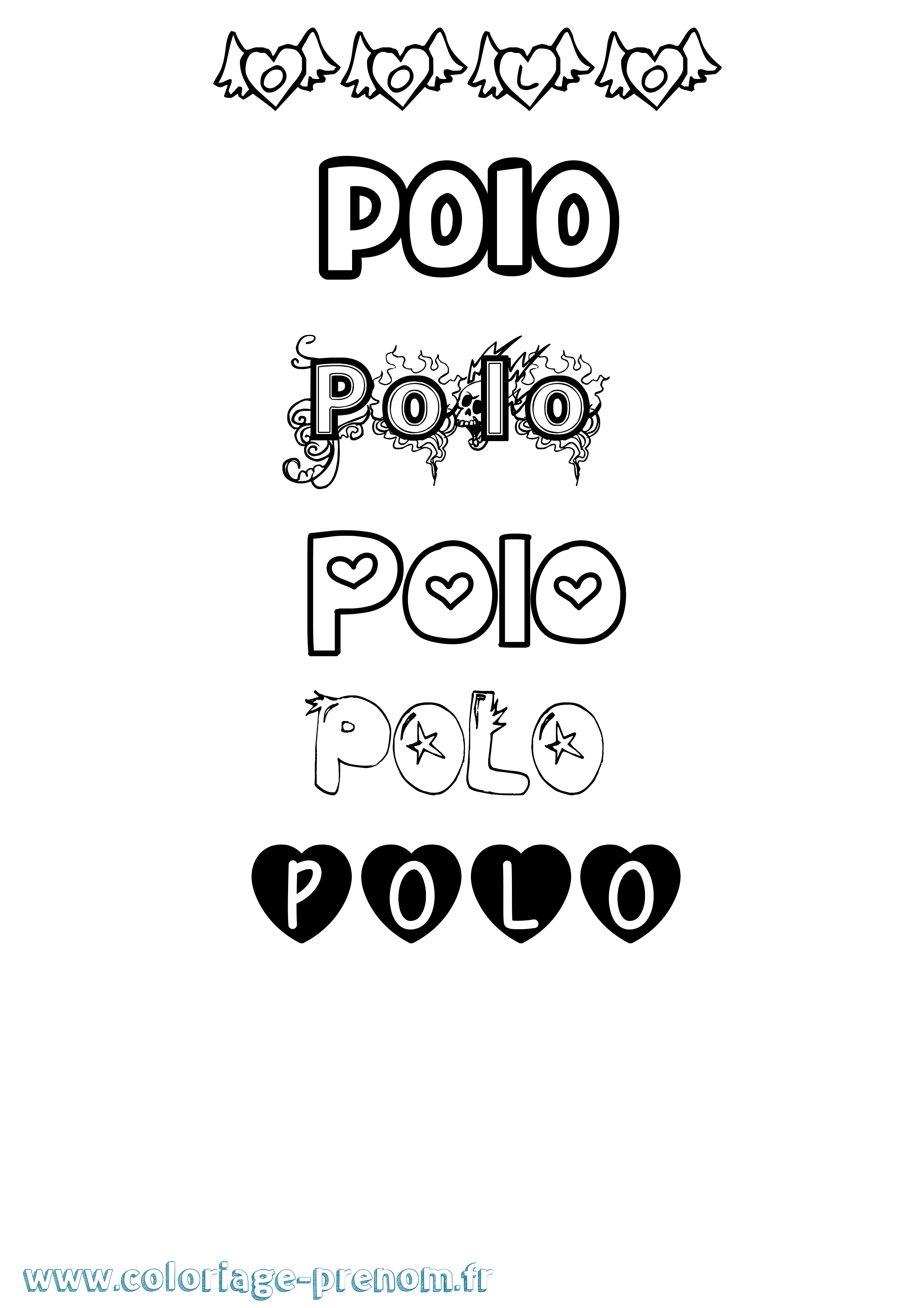 Coloriage Polo Girly Coloriage prénom Polo Girly