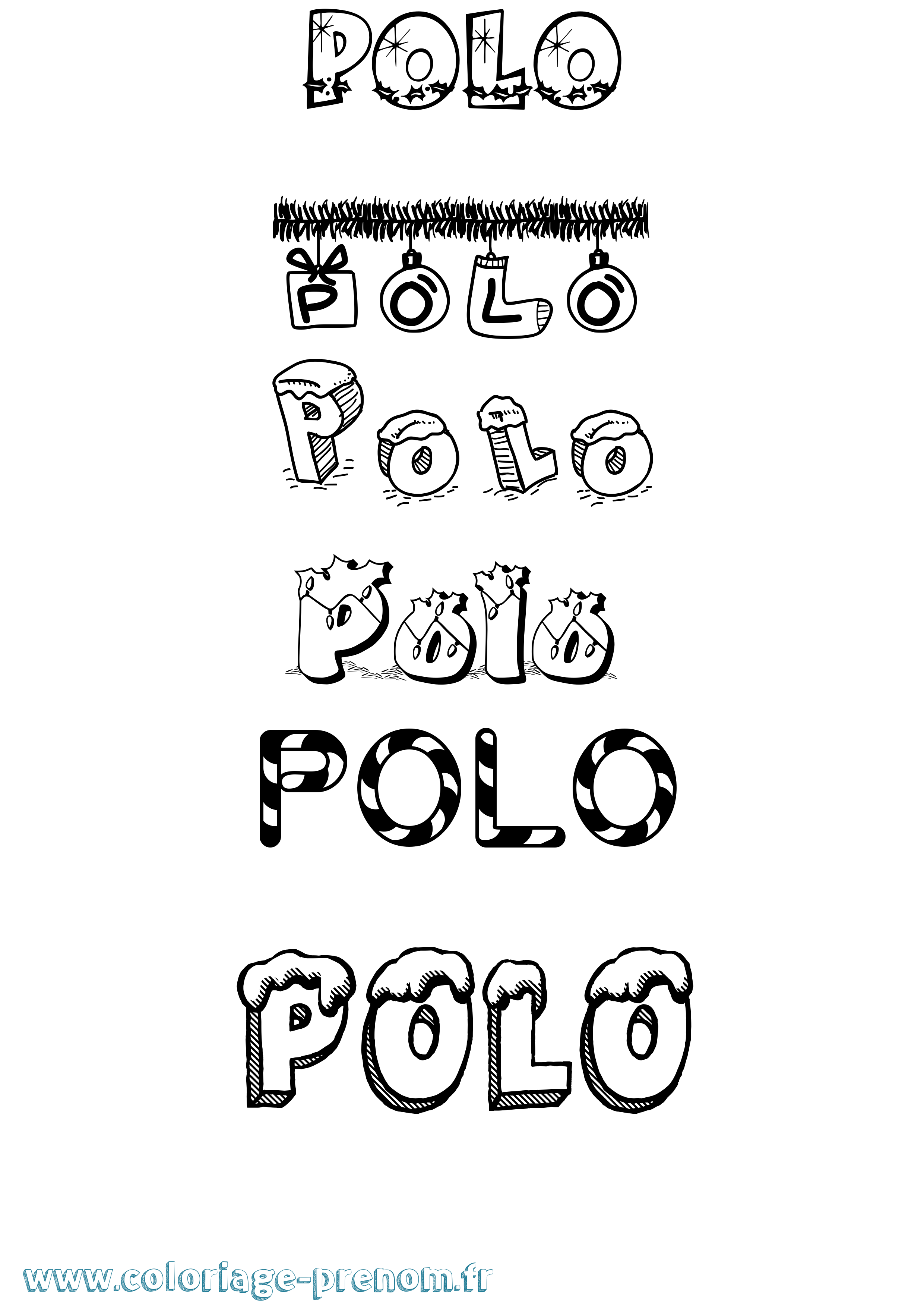 Coloriage Polo Noël Coloriage prénom Polo Noël