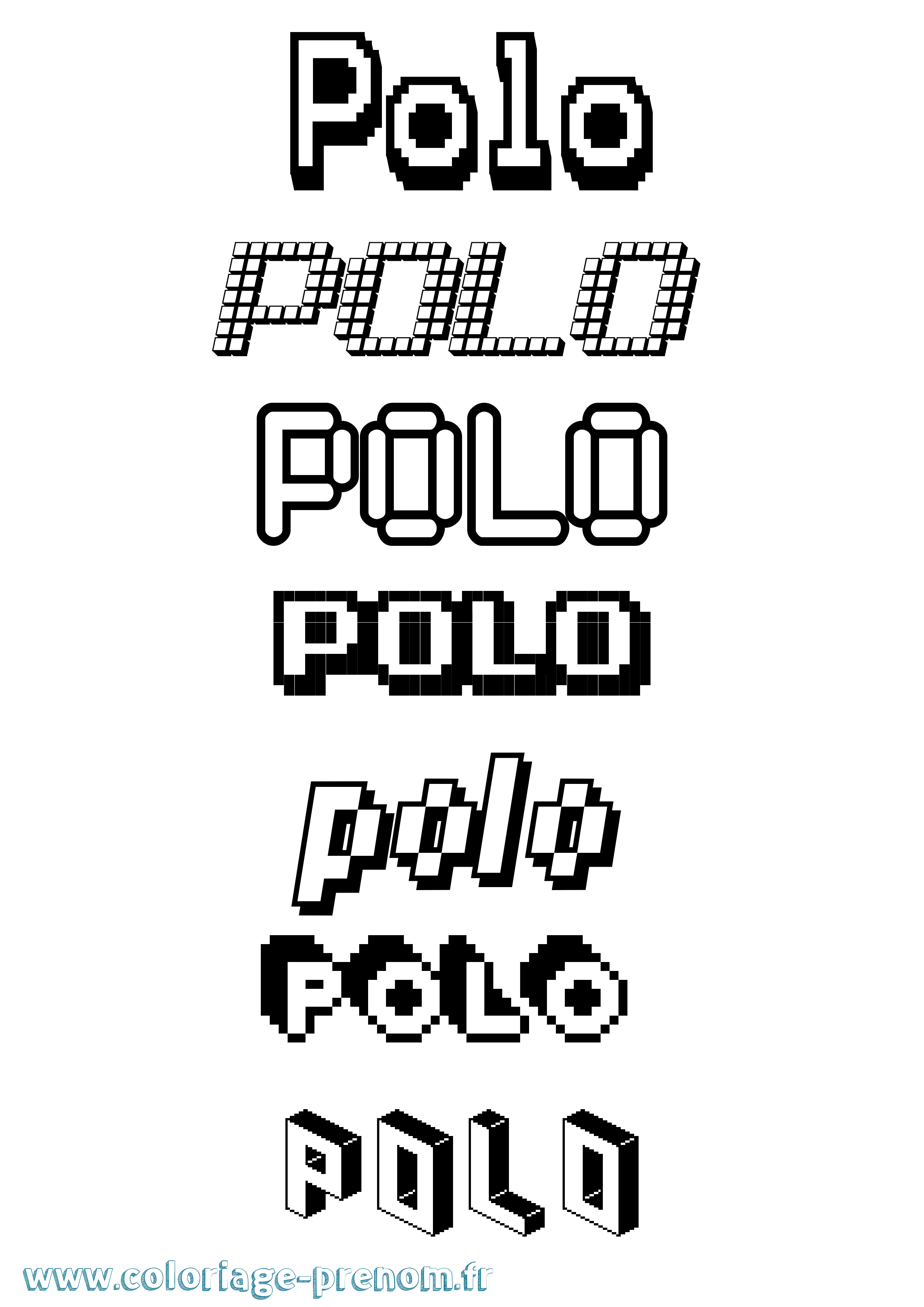 Coloriage Polo Pixel Coloriage prénom Polo Pixel